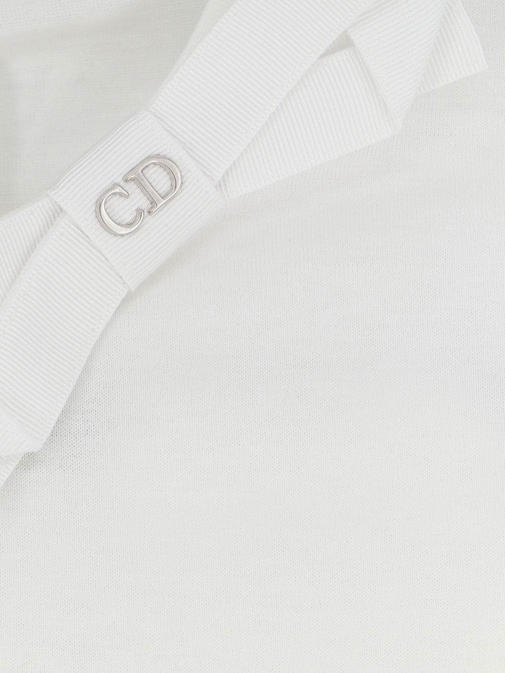 Dior Cotton T-shirt With Grosgrain Bow Detail