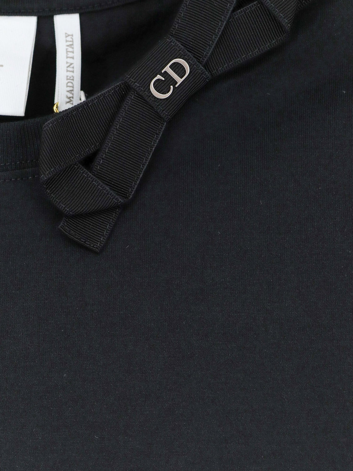 Dior Cotton T-shirt With Grosgrain Bow Detail