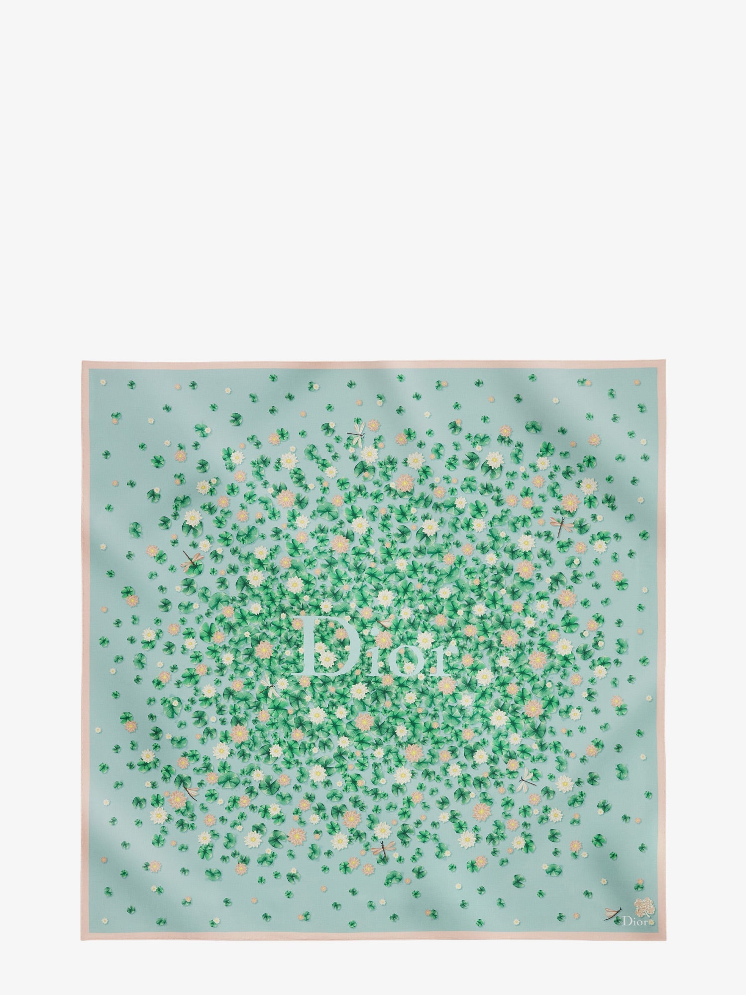 Dior Silk Scarf With Water Lily 90 Motif