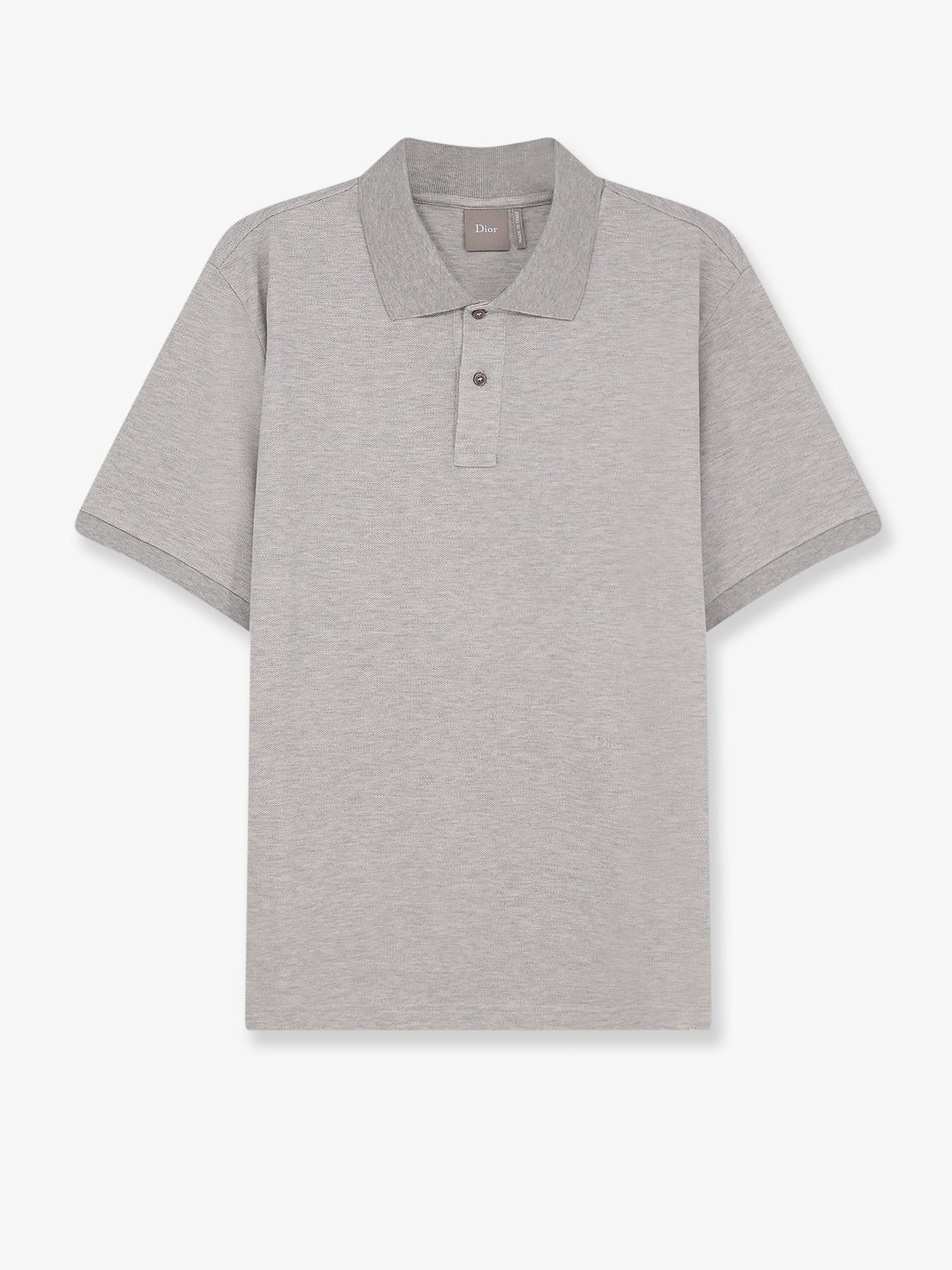 Dior Cotton And Silk Polo Shirt With Logo Embroidery