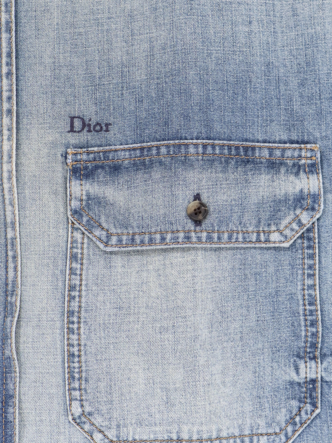 Dior Cotton Shirt Jacket With Embroidered Lettering Logo