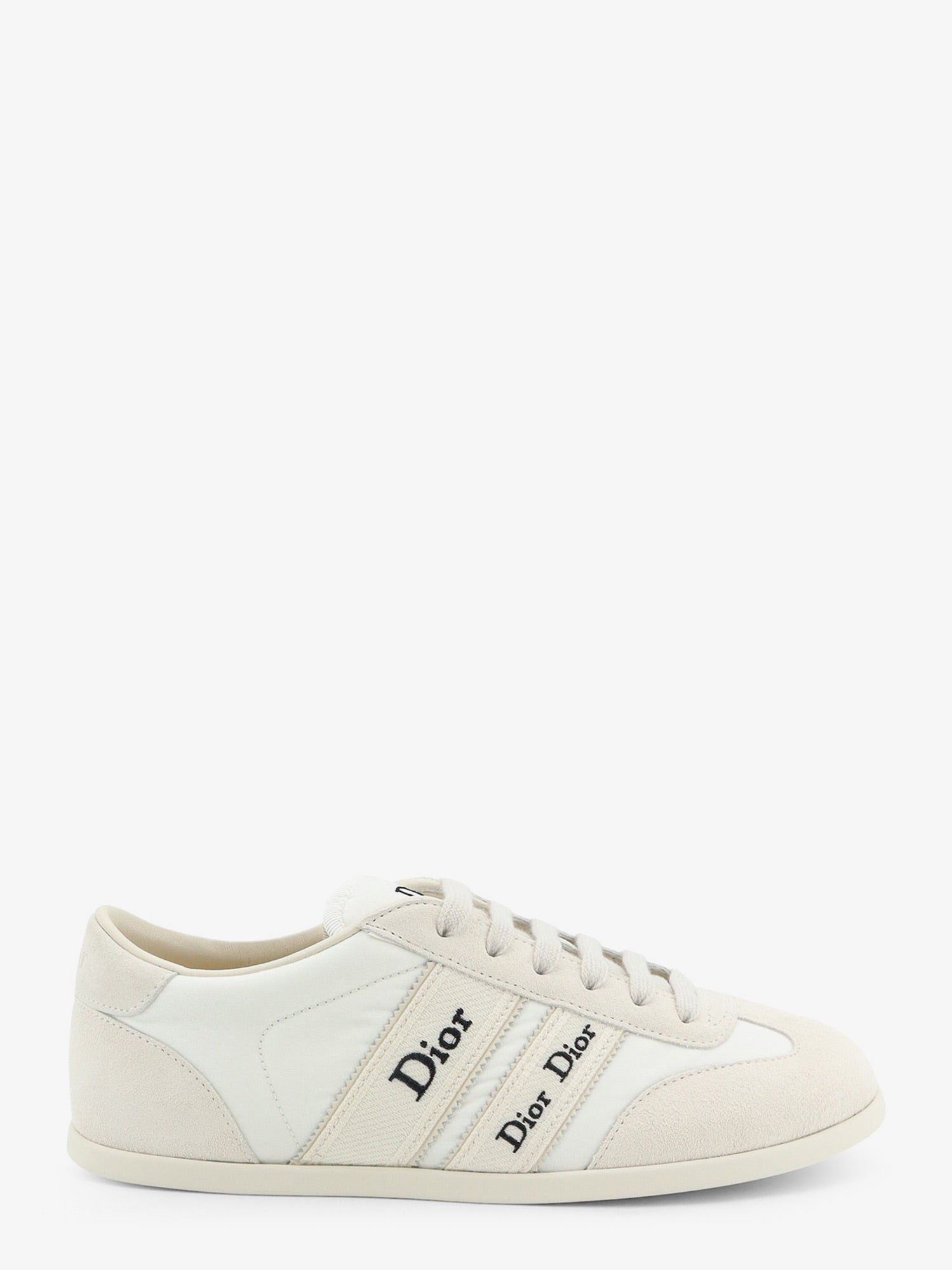 Dior Leather Ribbon Sneakers With Embroidered Logo On The Side