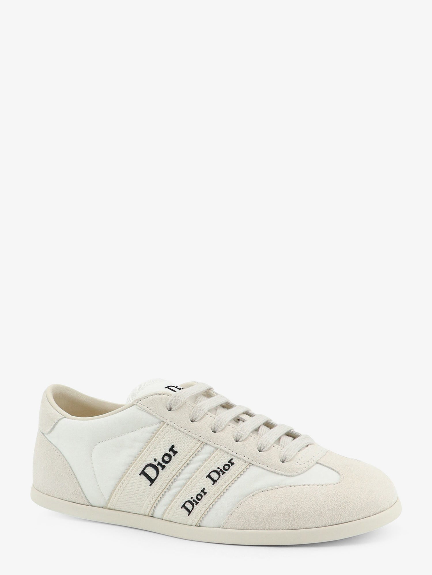 Dior Leather Ribbon Sneakers With Embroidered Logo On The Side
