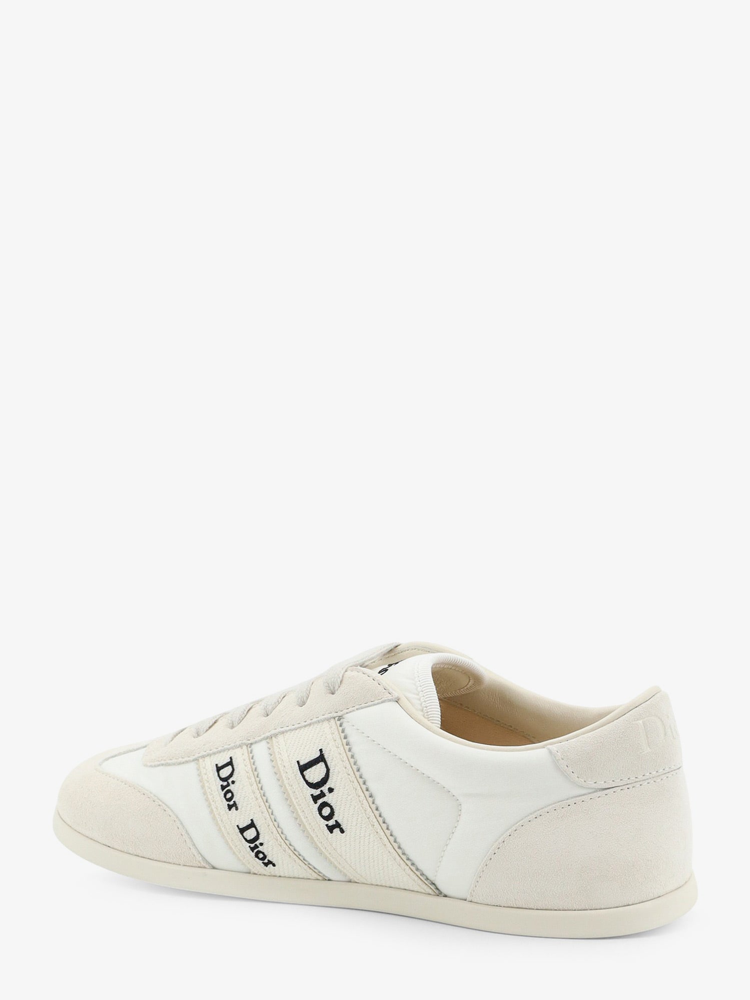 Dior Leather Ribbon Sneakers With Embroidered Logo On The Side
