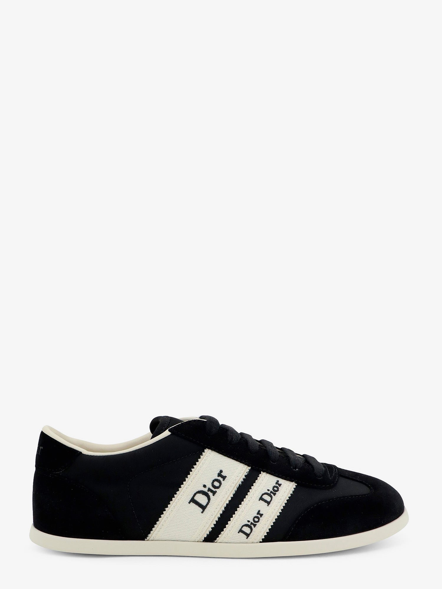 Dior Leather Ribbon Sneakers With Embroidered Logo On The Side
