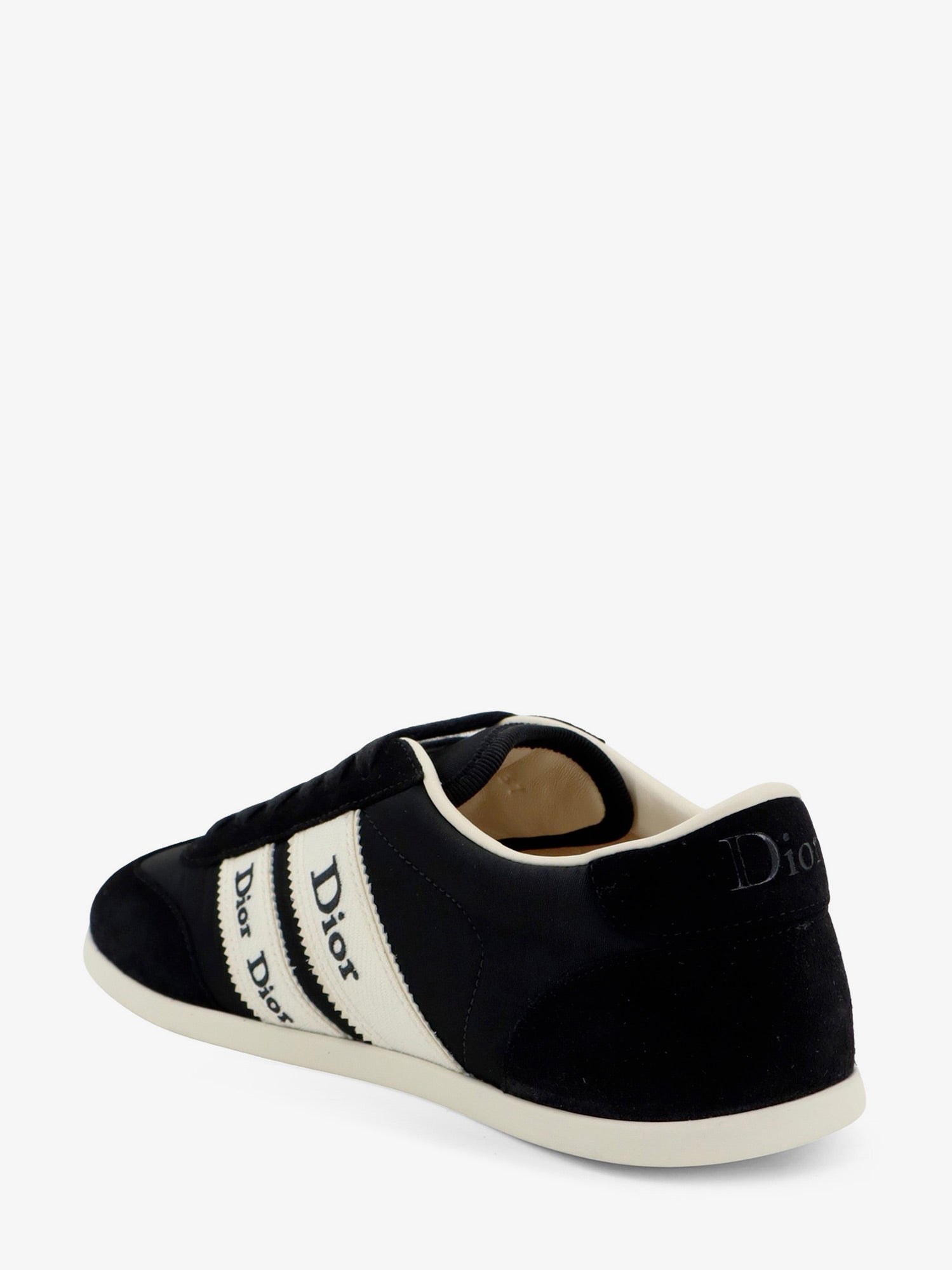 Dior Leather Ribbon Sneakers With Embroidered Logo On The Side
