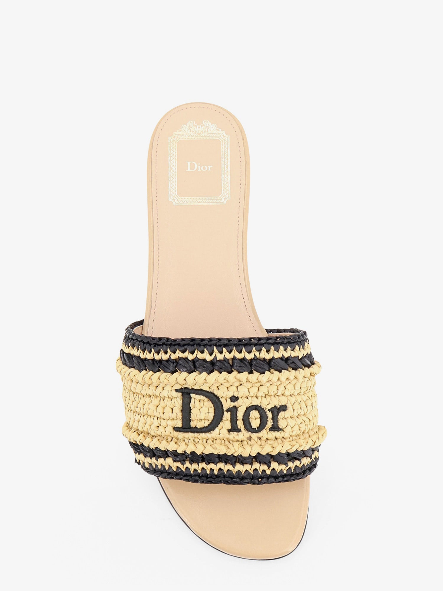 Dior Dior Woven Dioriviera Technical Fabric And Crochet Raffia Sandals