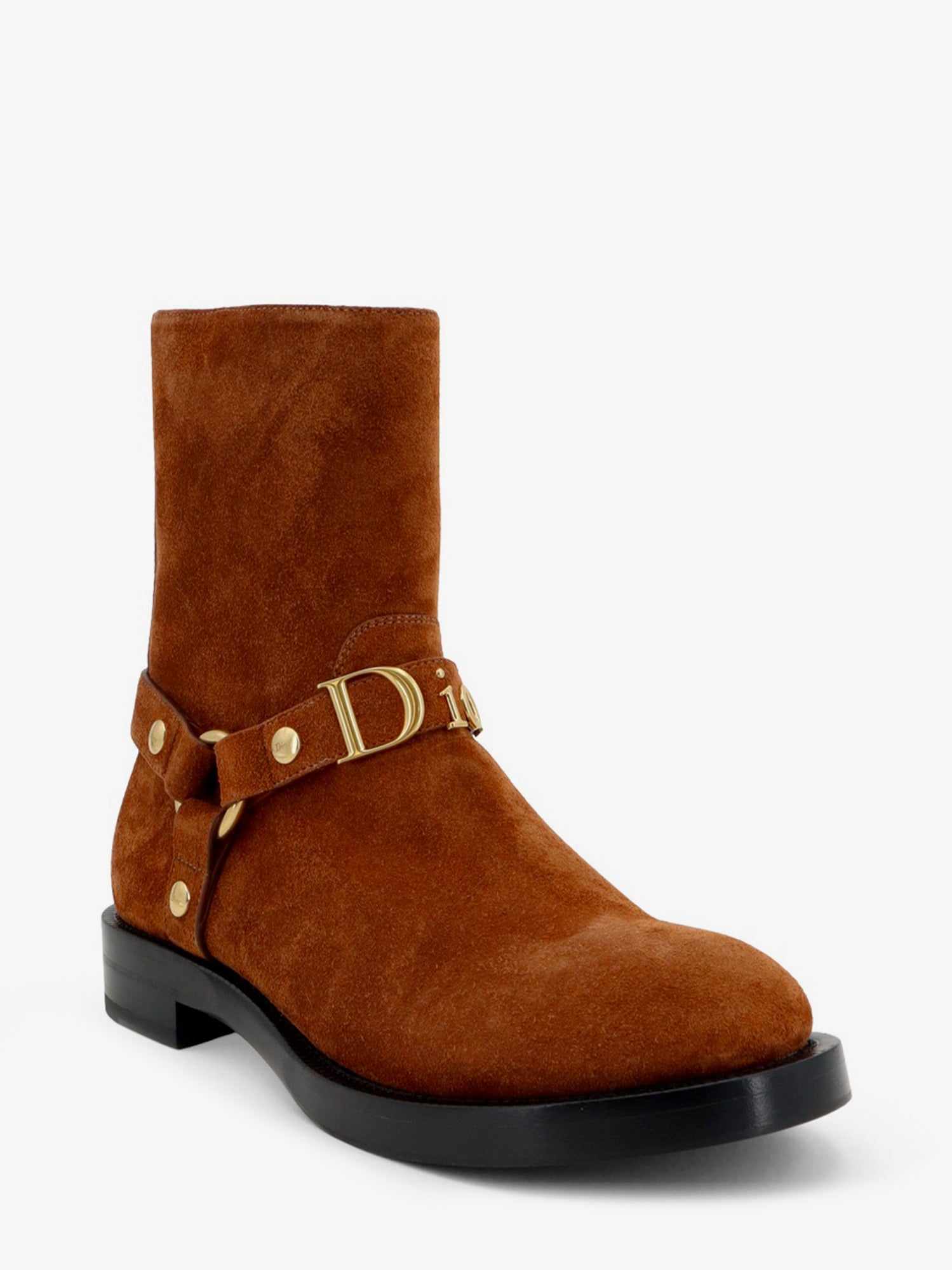 Dior Suede Boots With Metal Lettering Logo