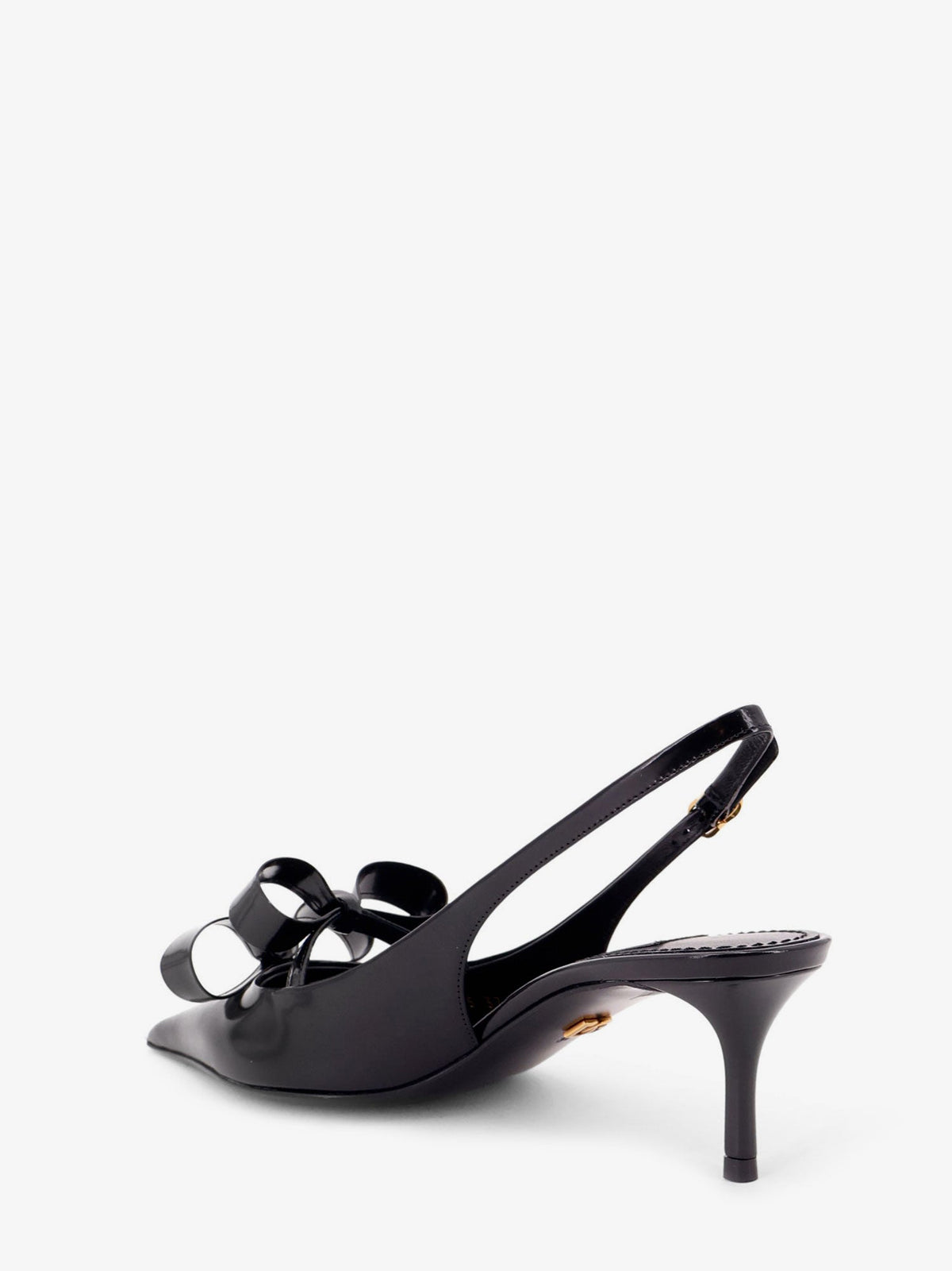 Dolce & Gabbana Patent Leather Sandals With Front Bow Detail