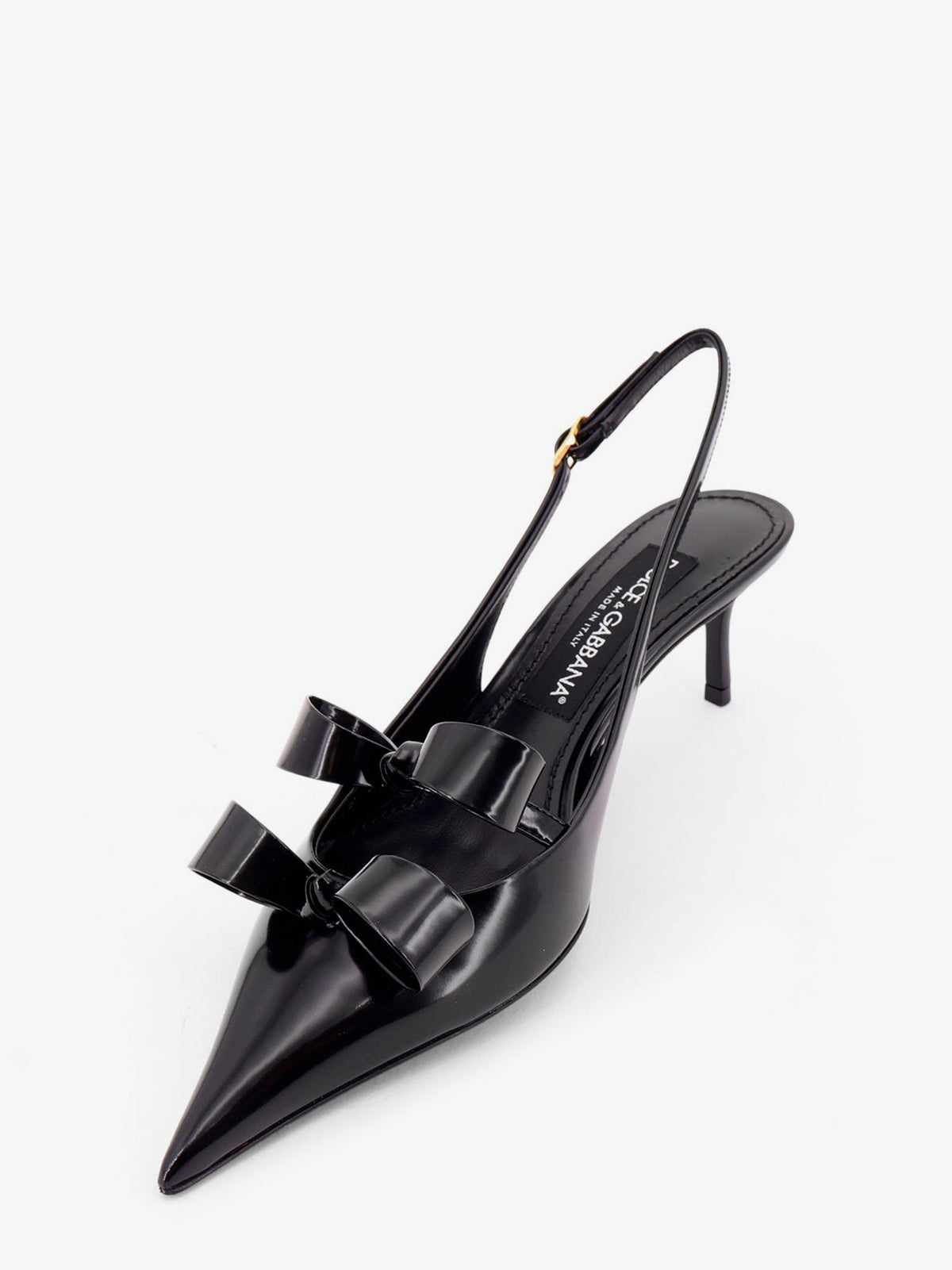 Dolce & Gabbana Patent Leather Sandals With Front Bow Detail