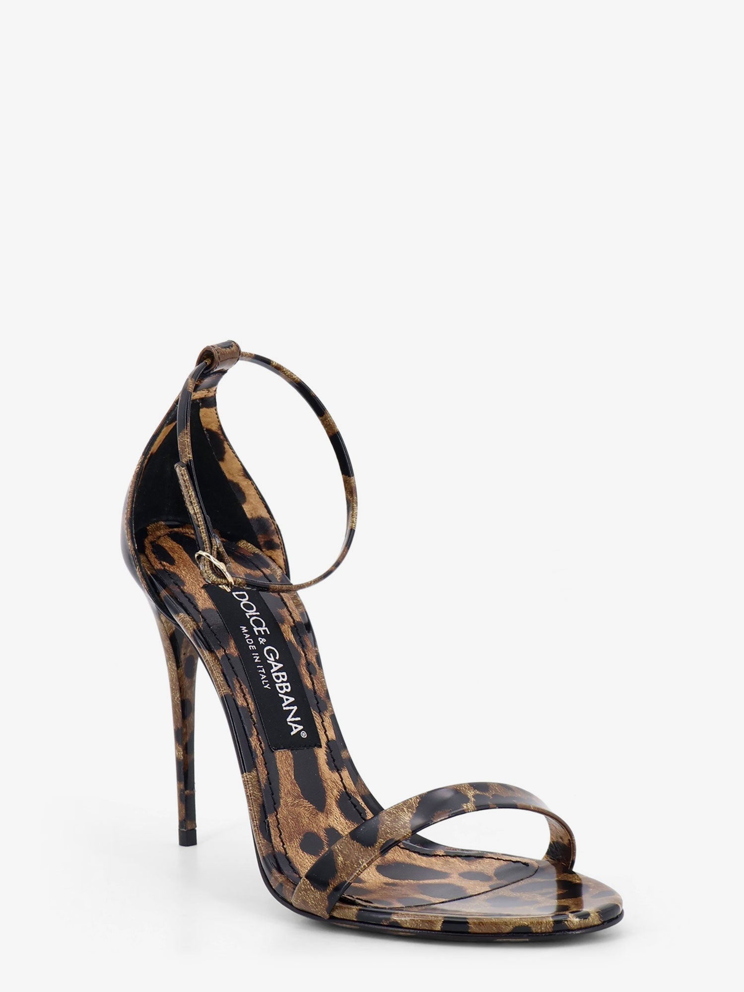 Dolce & Gabbana Leather Sandals With Leo Print