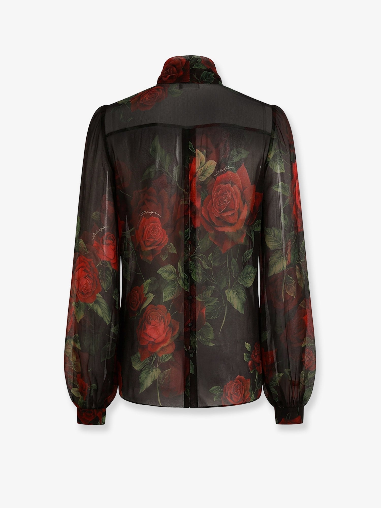 Dolce & Gabbana Chiffon Shirt With Rose Print