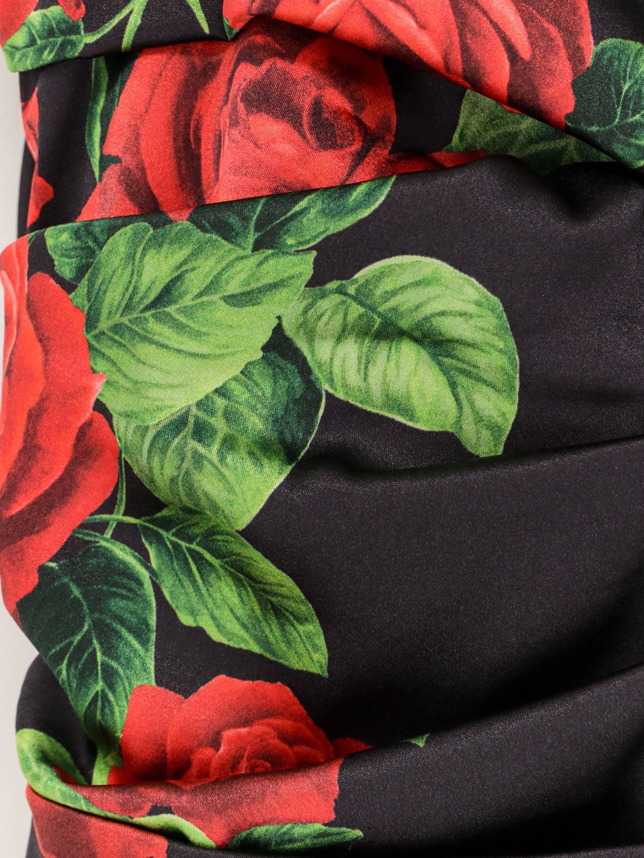 Dolce & Gabbana Short Satin Dress With Rose Print