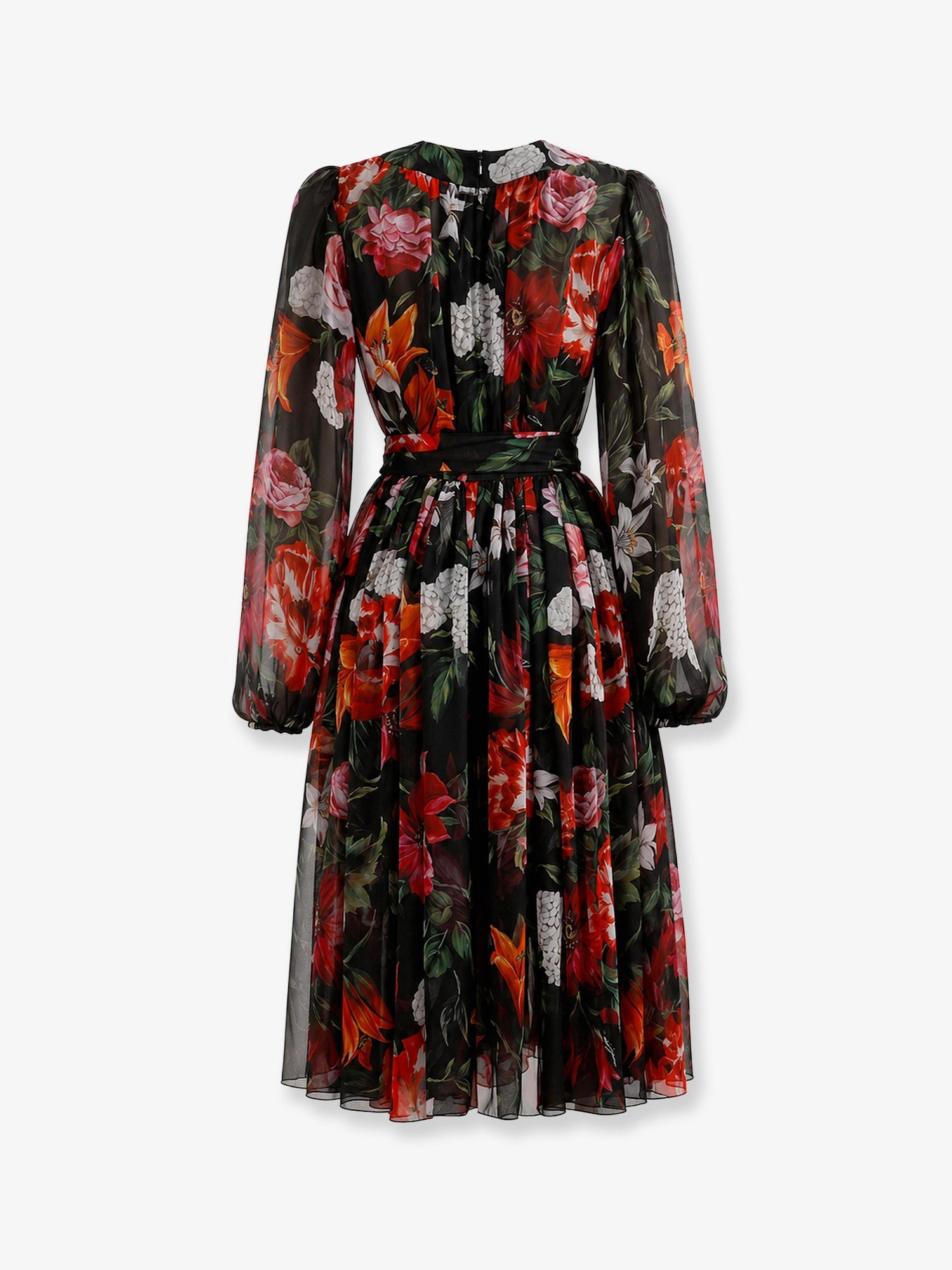 Dolce & Gabbana Chiffon Dress With Floral Print