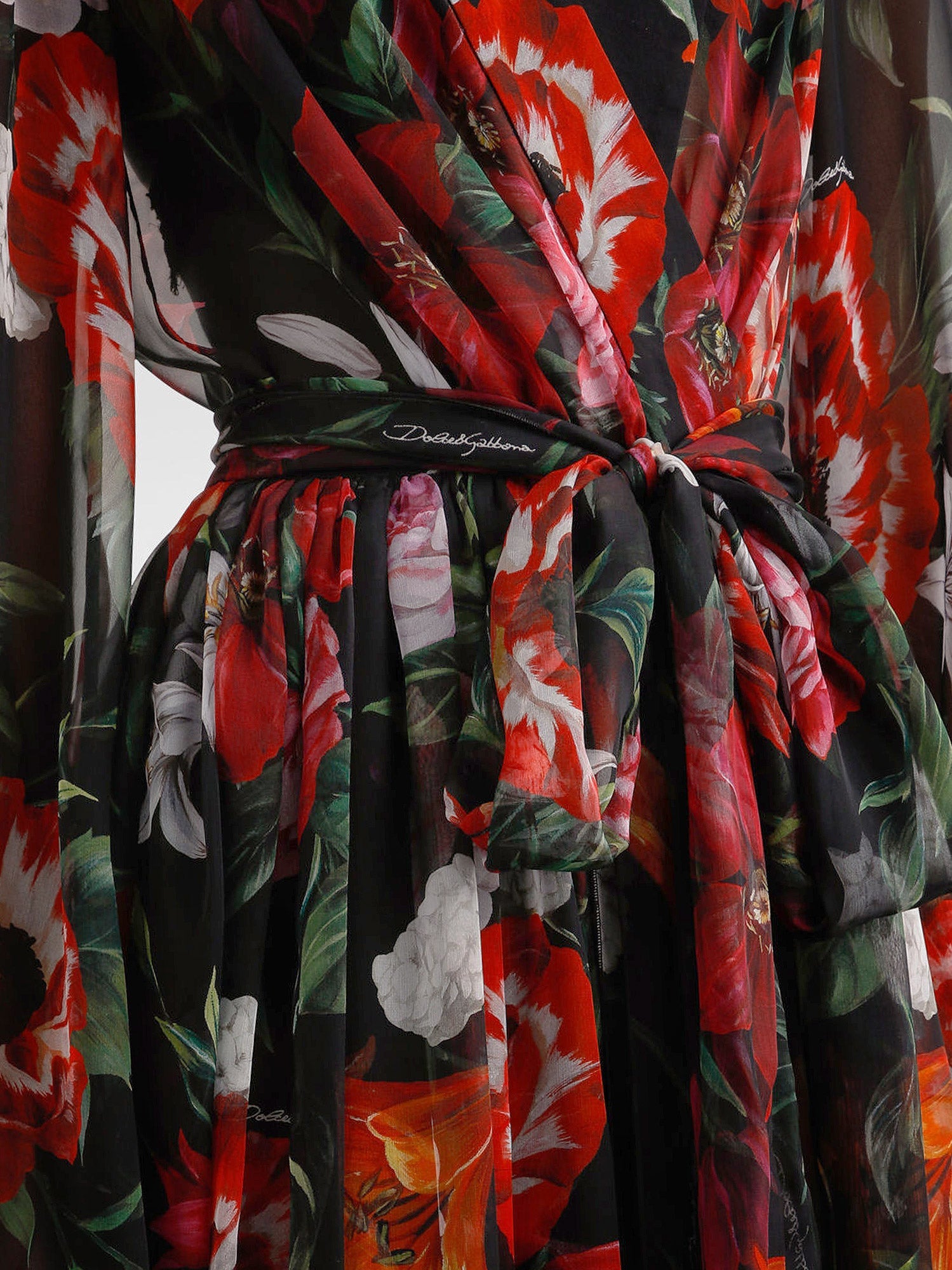 Dolce & Gabbana Chiffon Dress With Floral Print