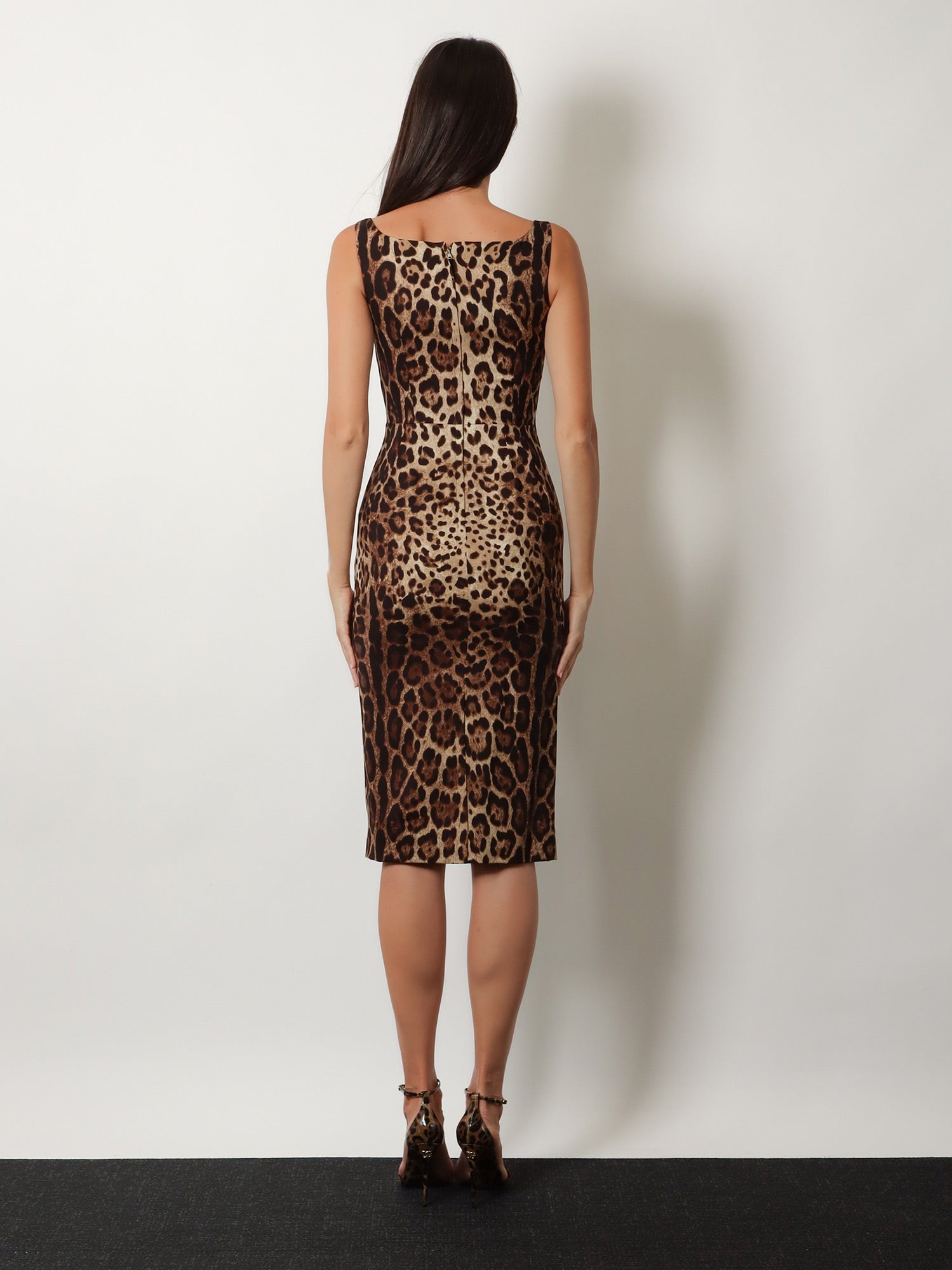 Dolce & Gabbana Midi Dress With Animal Print