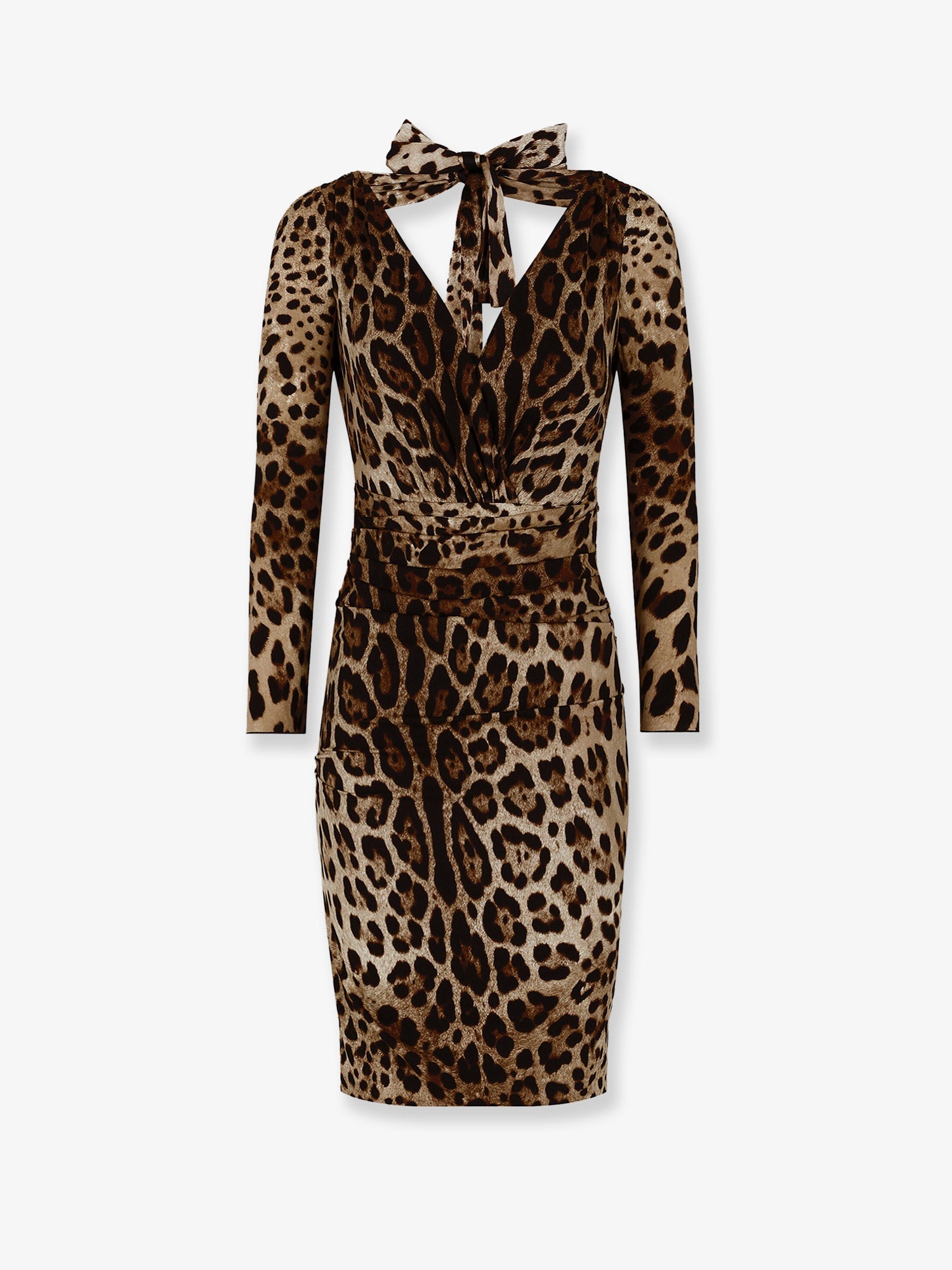 Dolce & Gabbana Leopard Print Short Charmeuse Dress