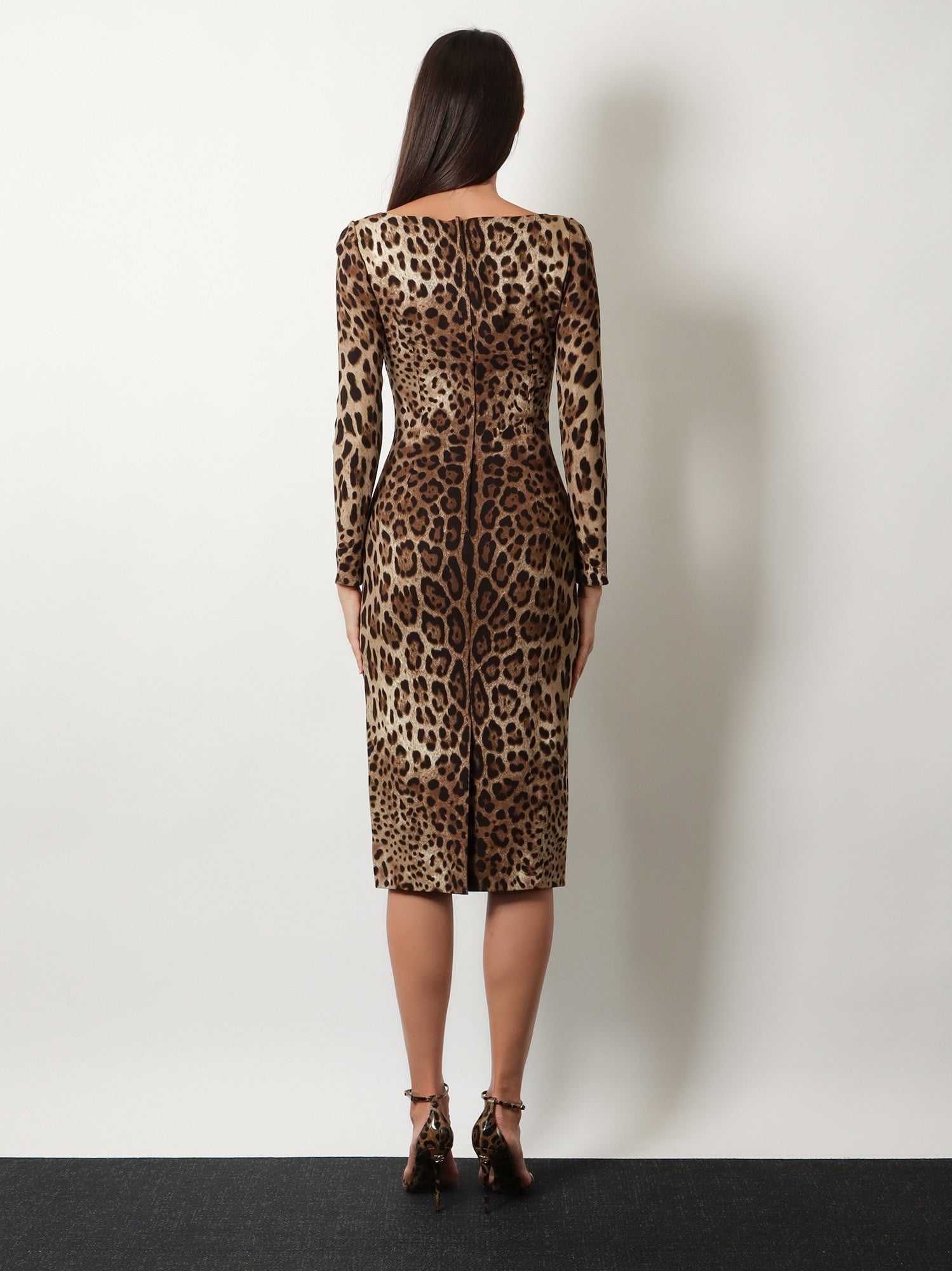 Dolce & Gabbana Midi Dress With Animal Print