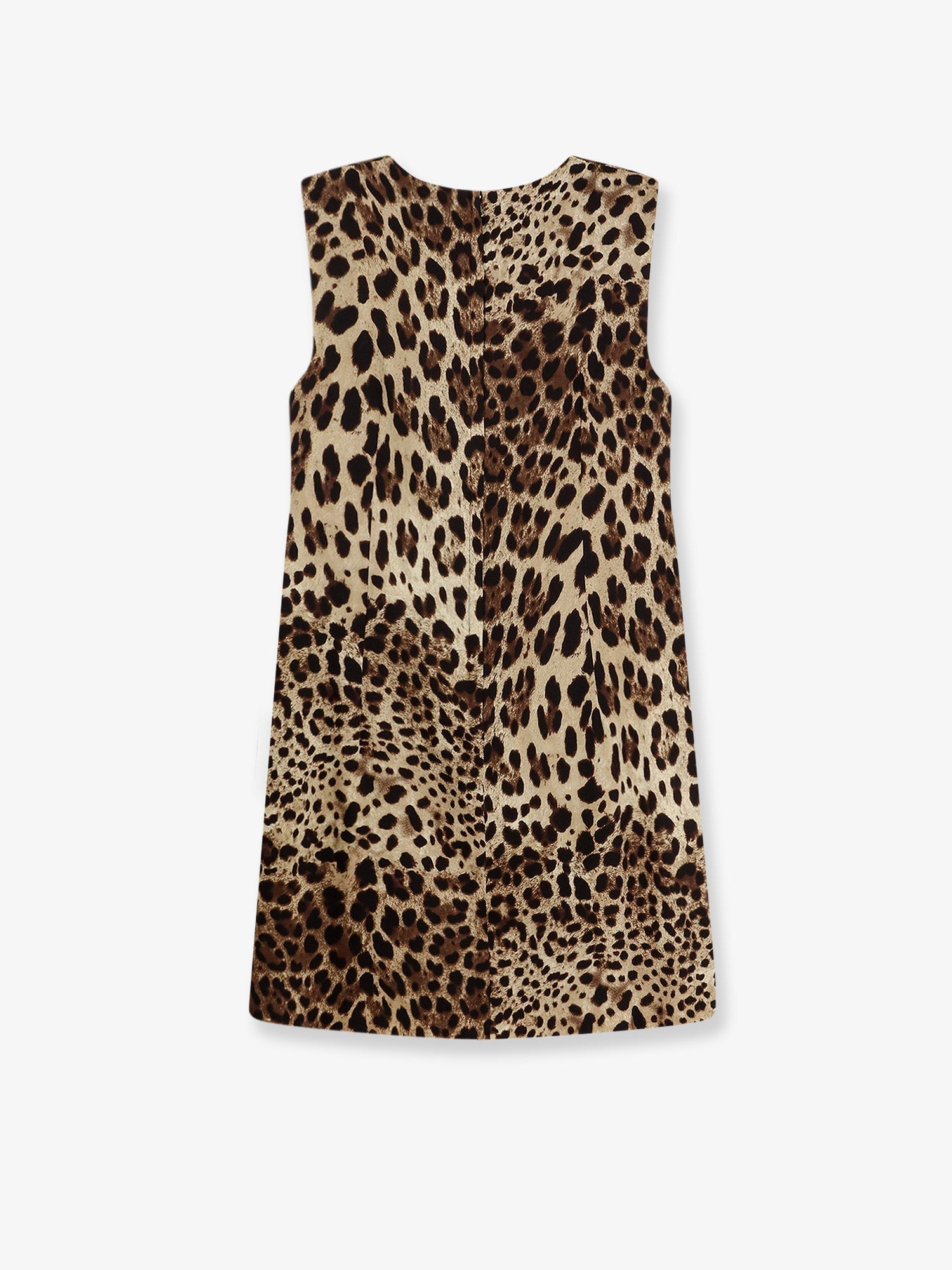 Dolce & Gabbana Stretch Silk Dress With Leopard Print