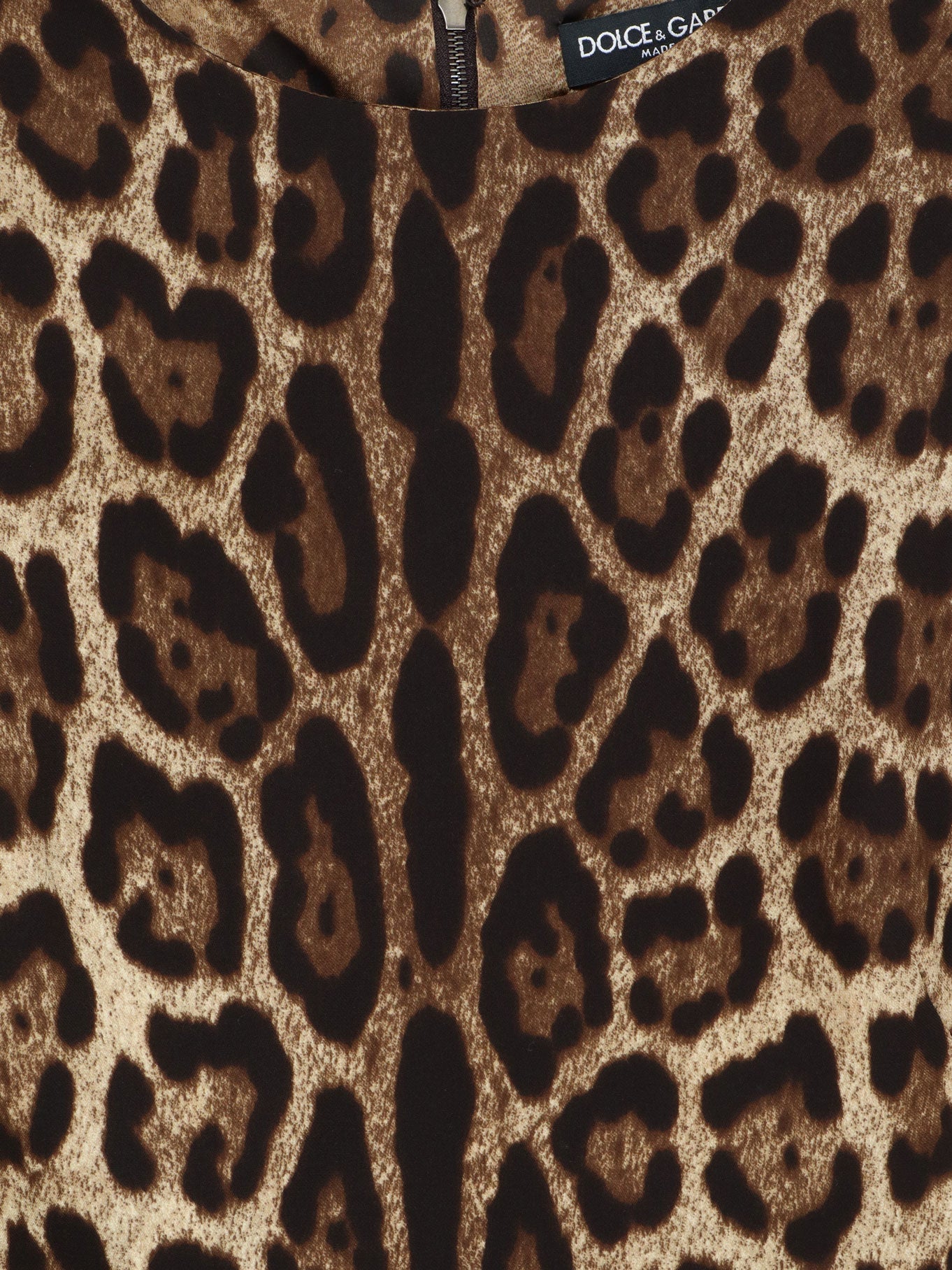 Dolce & Gabbana Stretch Silk Dress With Leopard Print