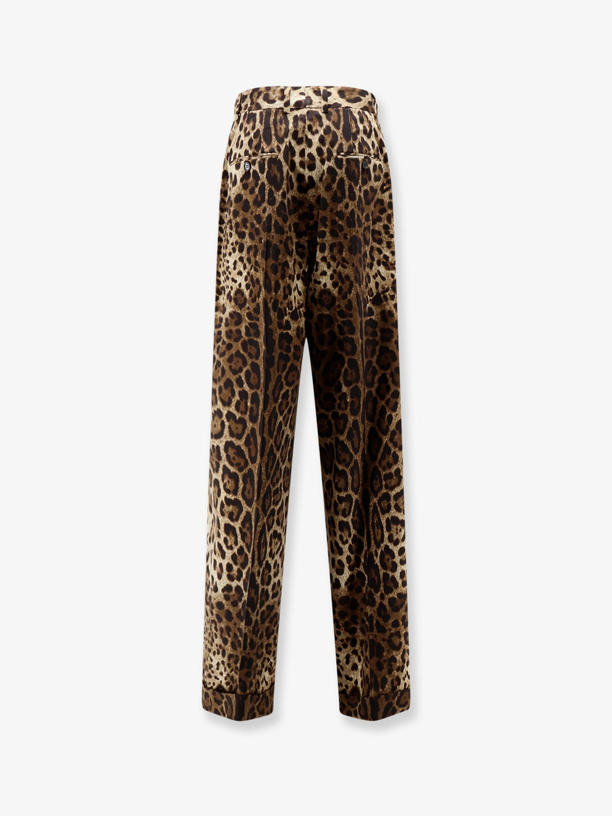 Dolce & Gabbana Stretch Wool Trousers With Animal Print