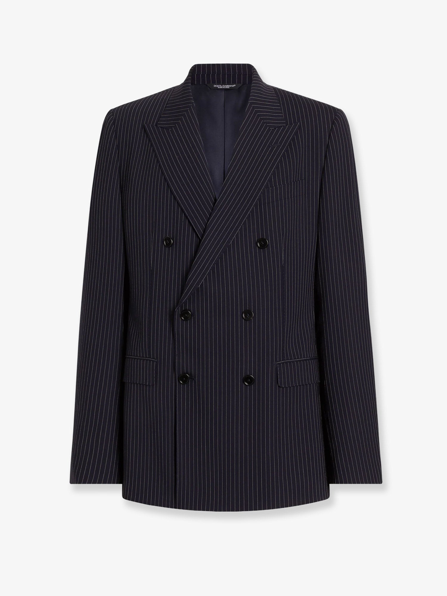 Dolce & Gabbana Martini Light Double-breasted Pinstriped Wool Blazer