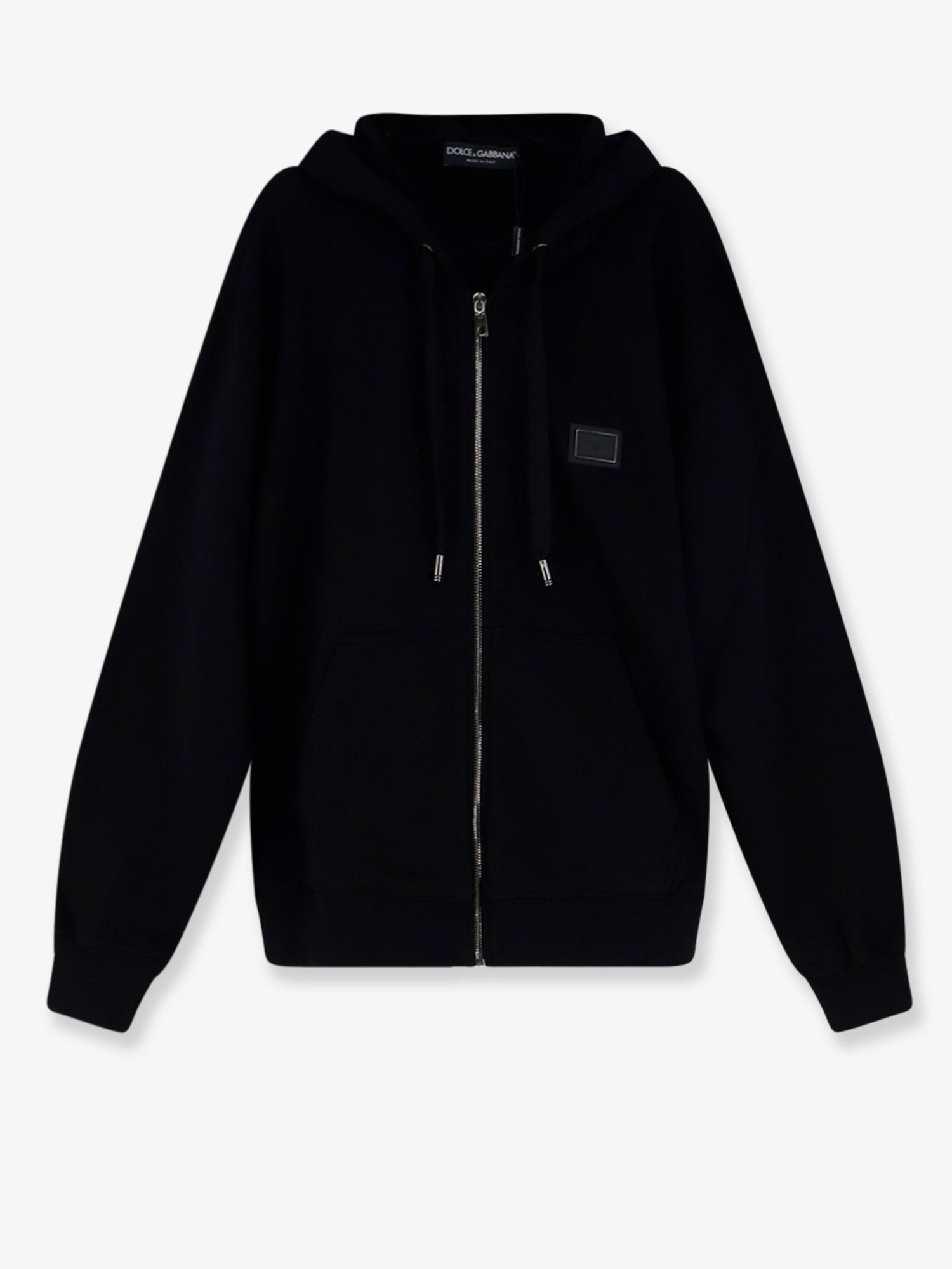 Dolce & Gabbana Cotton Sweatshirt With Metal Logo Patch