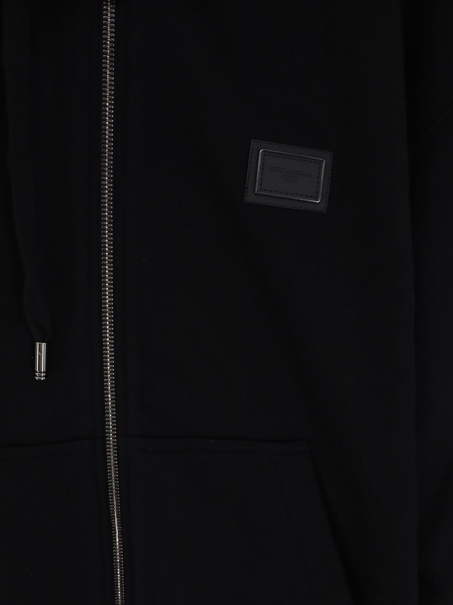 Dolce & Gabbana Cotton Sweatshirt With Metal Logo Patch