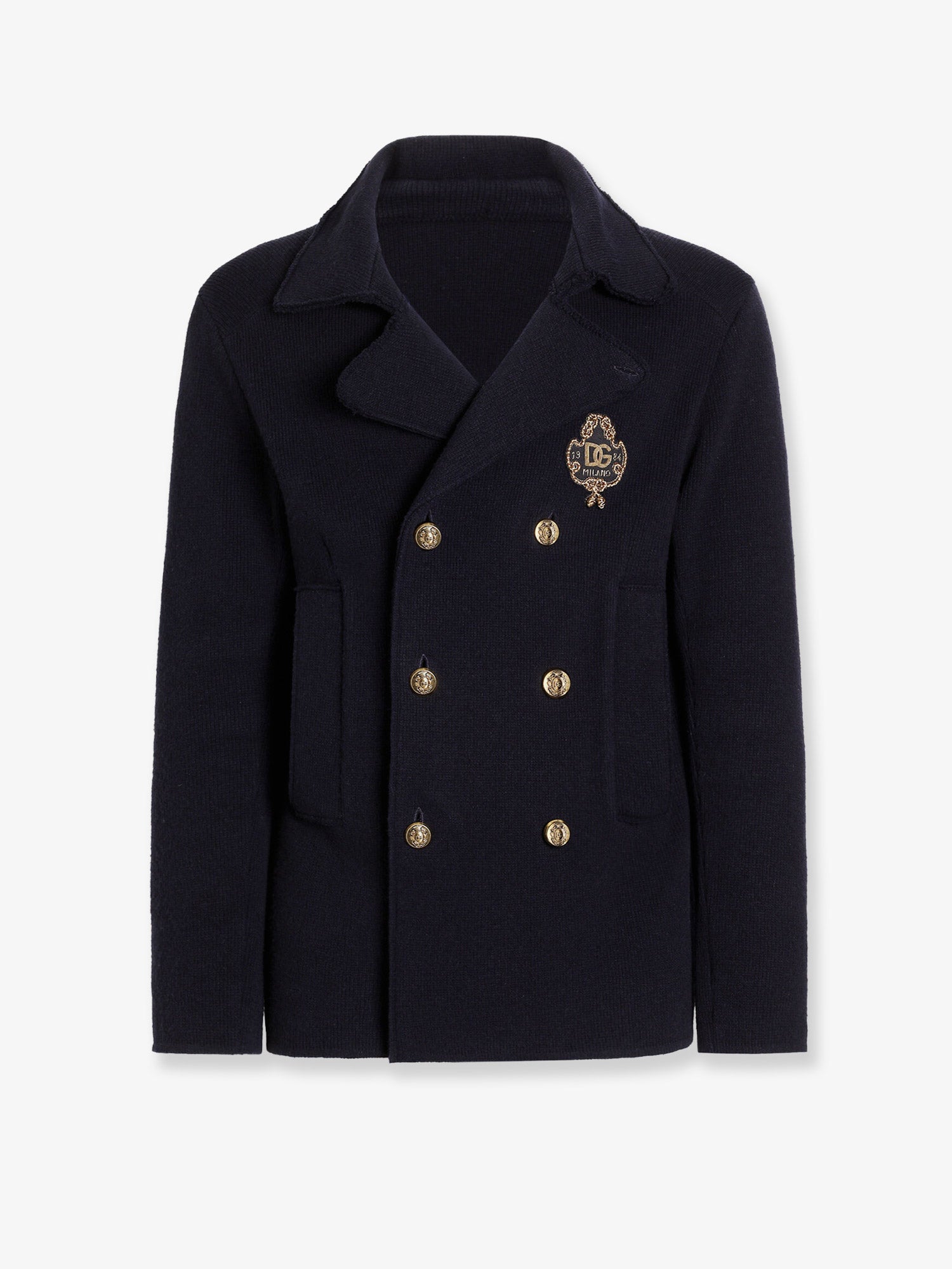 Dolce & Gabbana Virgin Wool Blazer With Iconic Crest