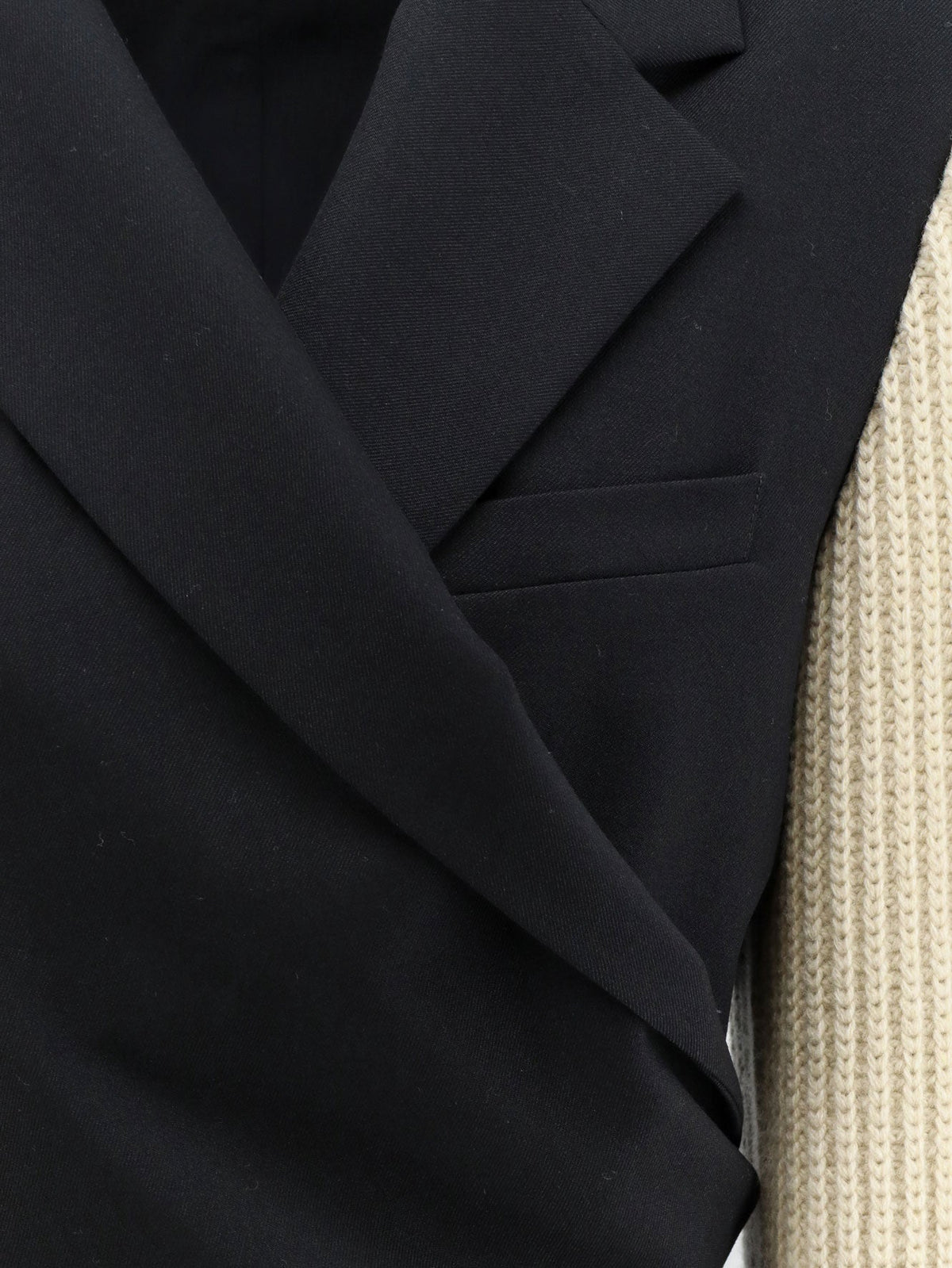 Dries Van Noten Beline Bis Wool Blazer With Contrasting Sleeves