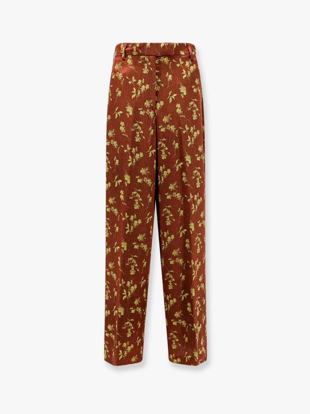 Dries Van Noten Viscose Blend Trousers With Floral Pattern