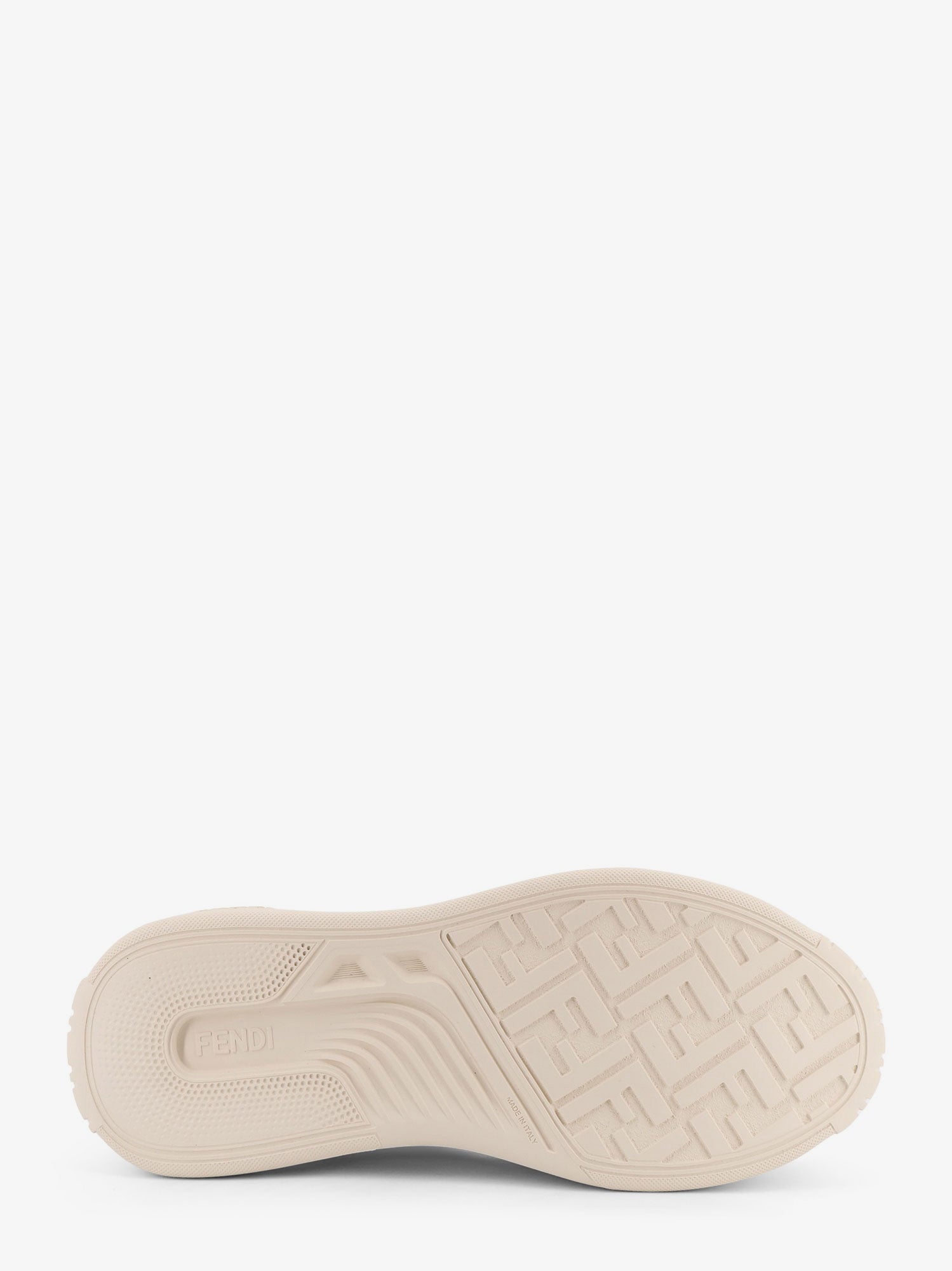 Fendi Fendi Force Leather Sneakers With Jacquard Ff Fabric Inserts
