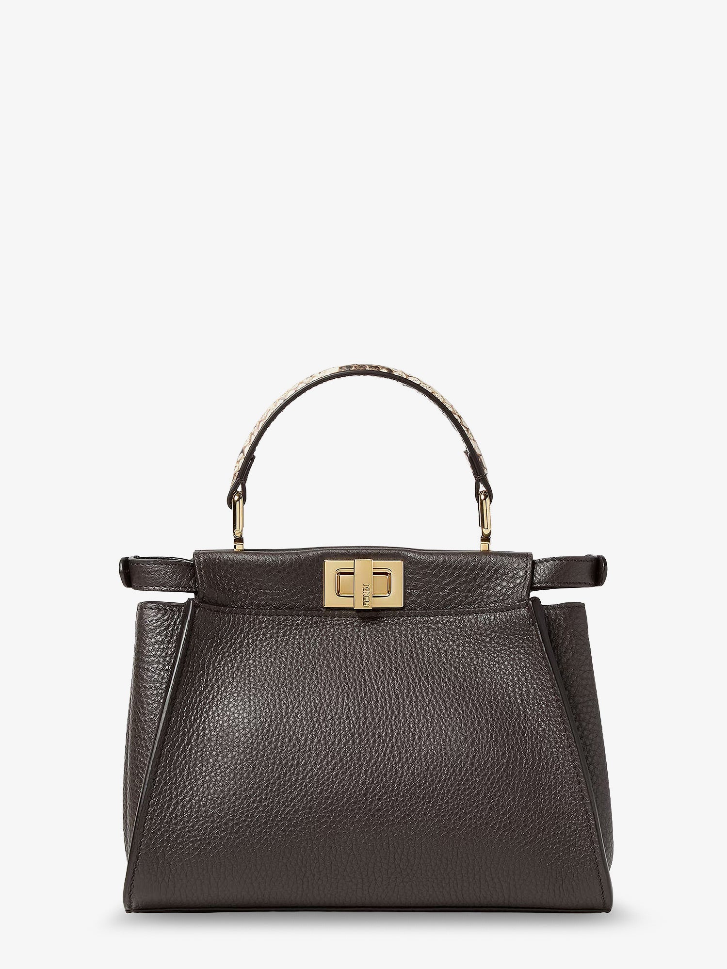 Fendi Peekaboo Mini Hammered Leather Handbag