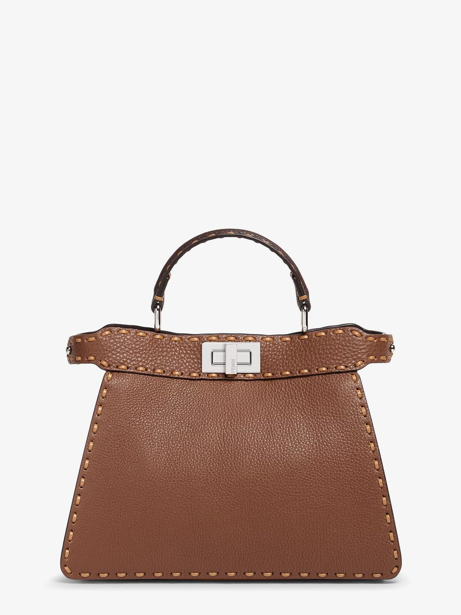 Fendi Peekaboo Iseeu Small Leather Shoulder Bag With Selleria Macro Stitching