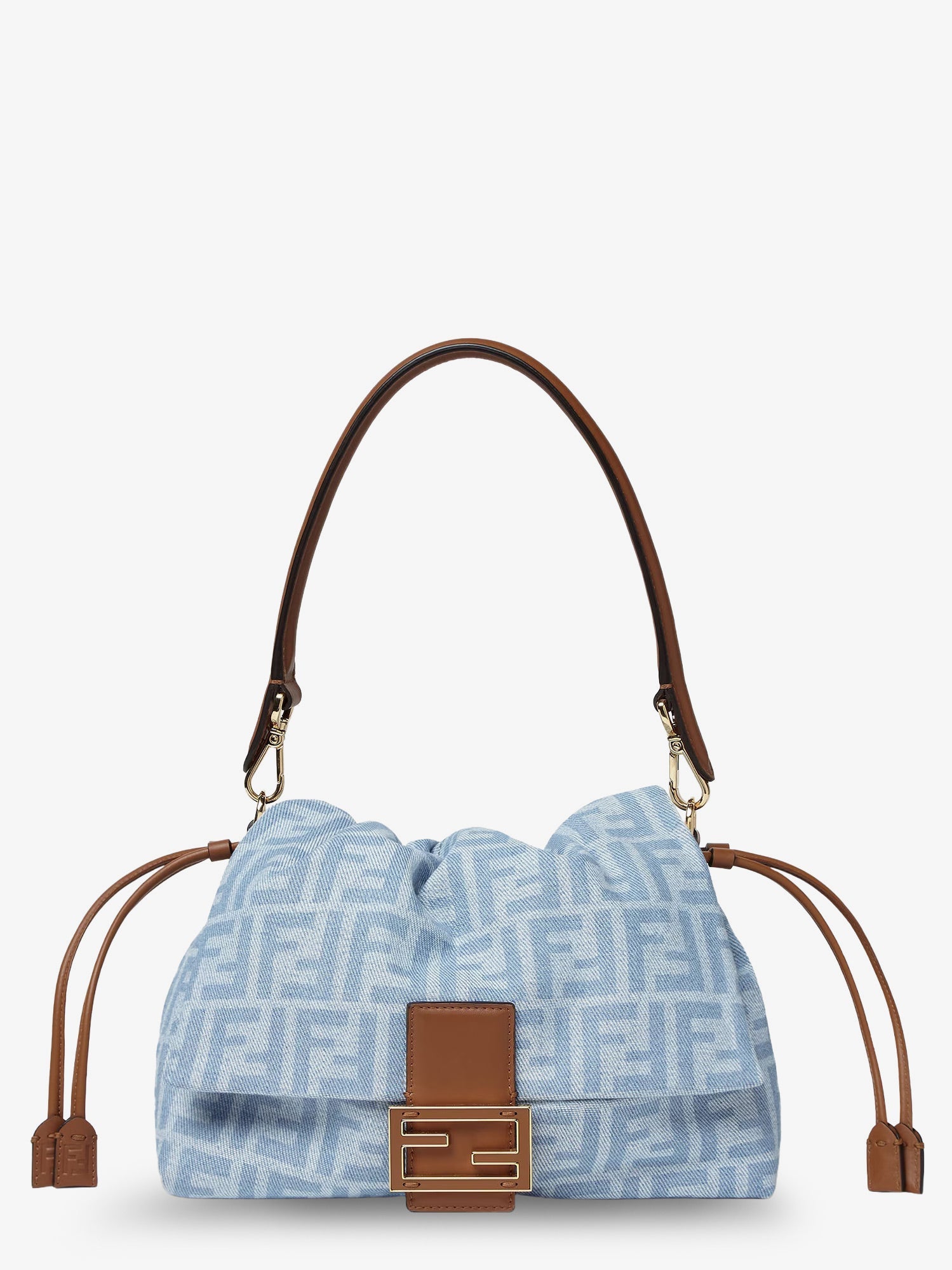 Fendi Mamma Baguette Light Denim Crossbody Bag