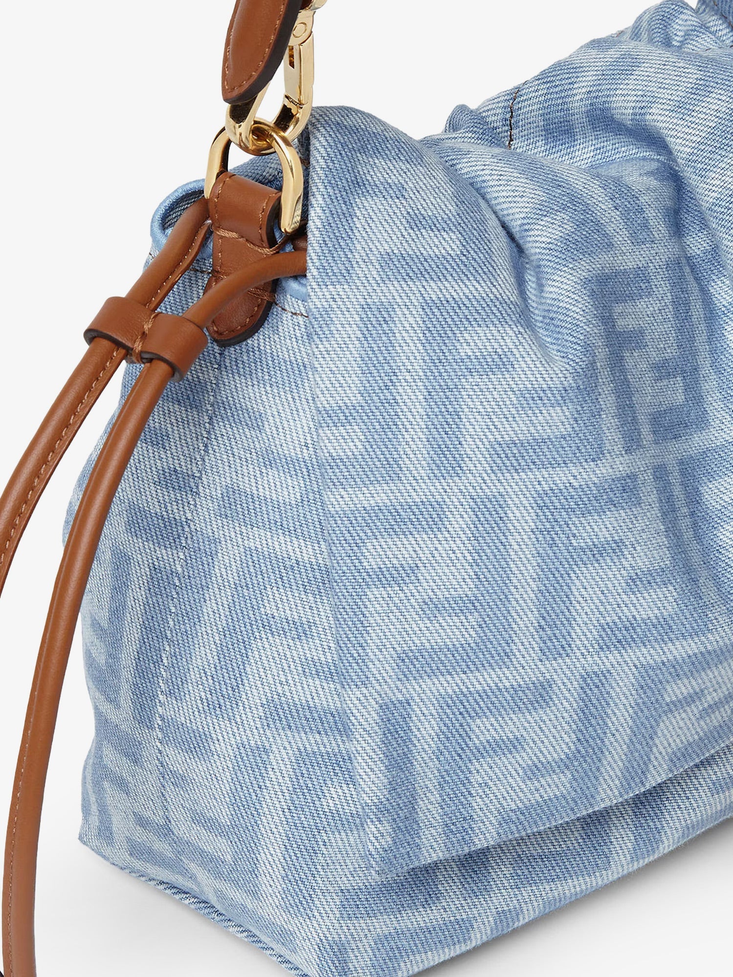 Fendi Mamma Baguette Light Denim Crossbody Bag