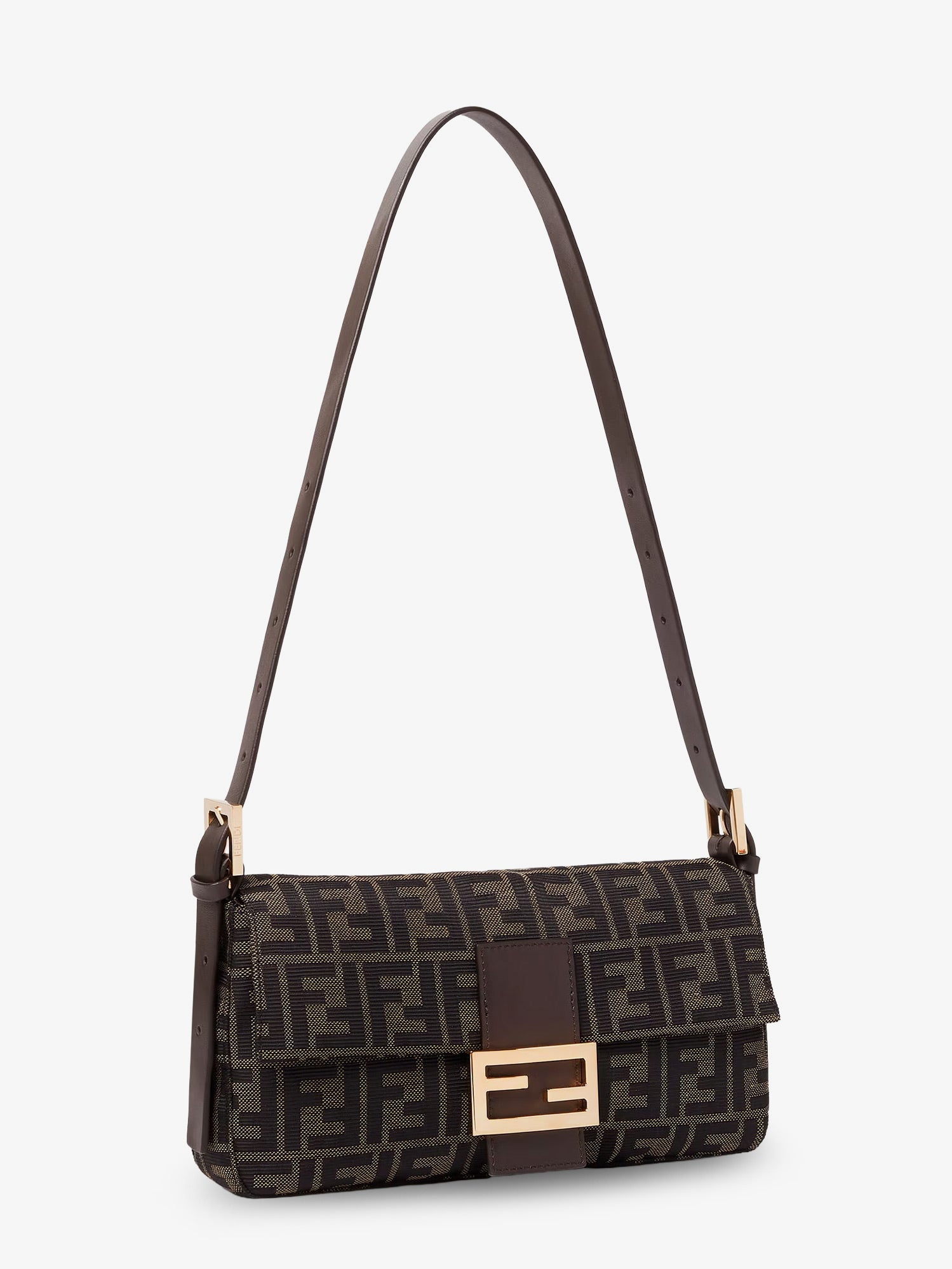 Fendi Baguette 26424 Ff Zucca Fabric Shoulder Bag