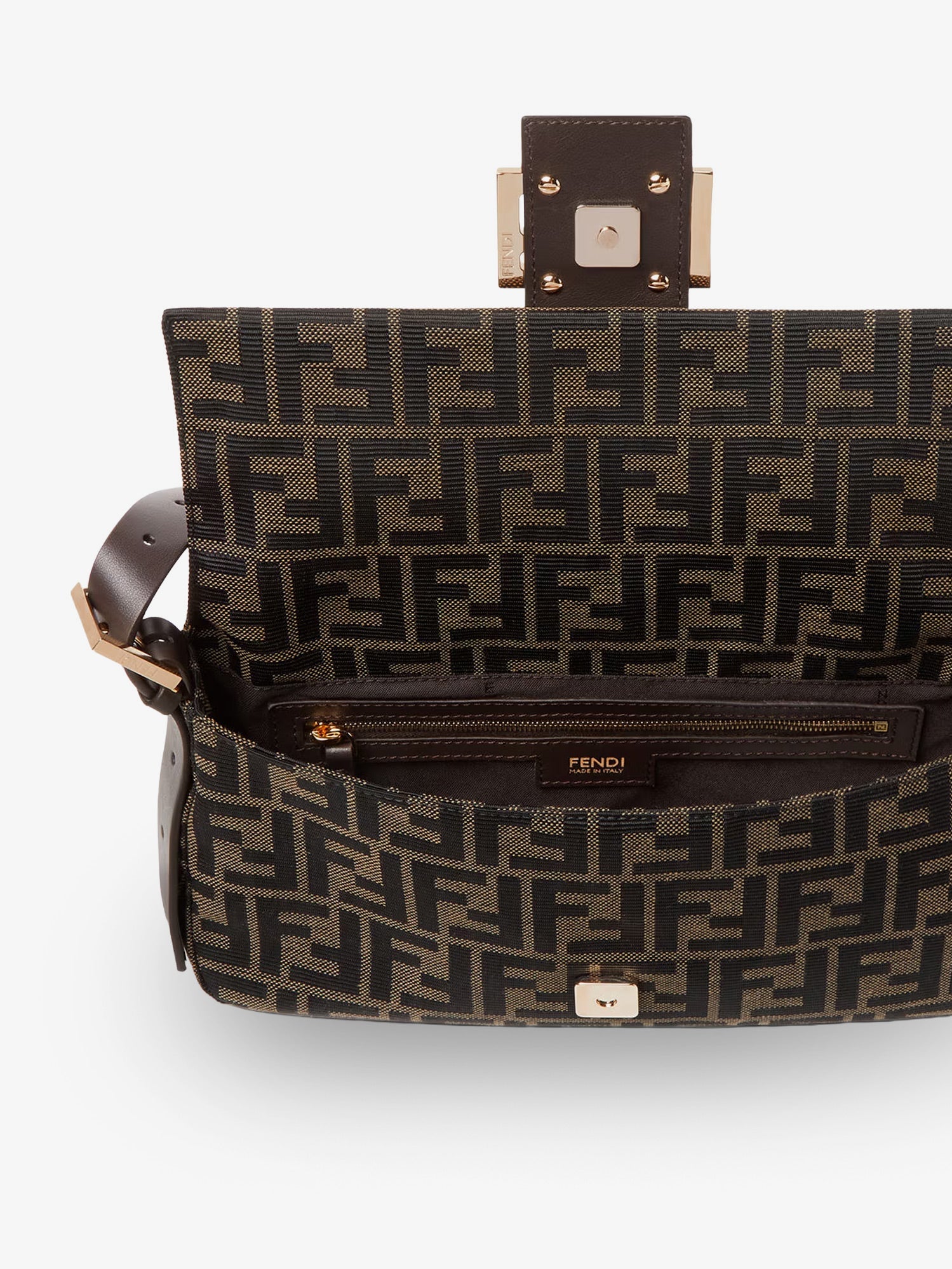 Fendi Baguette 26424 Ff Zucca Fabric Shoulder Bag