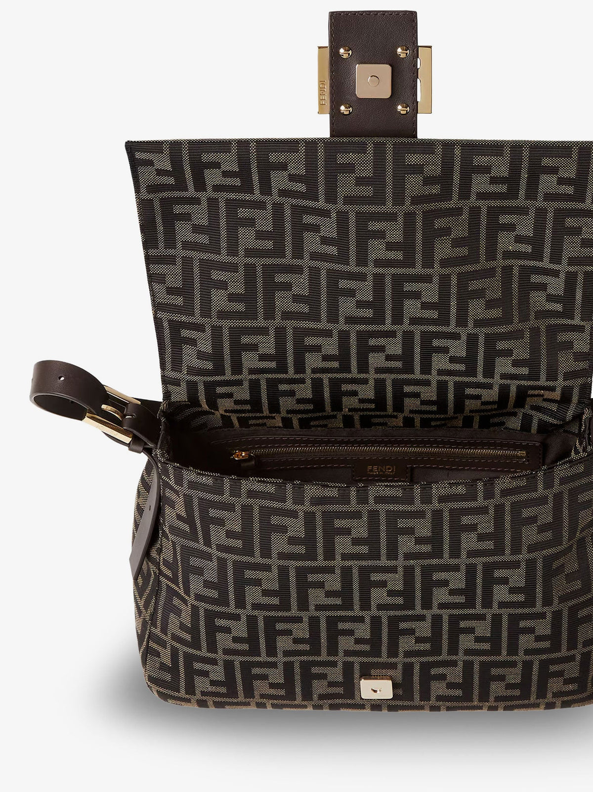 Fendi Flap 26325 Ff Zucca Jacquard Shoulder Bag