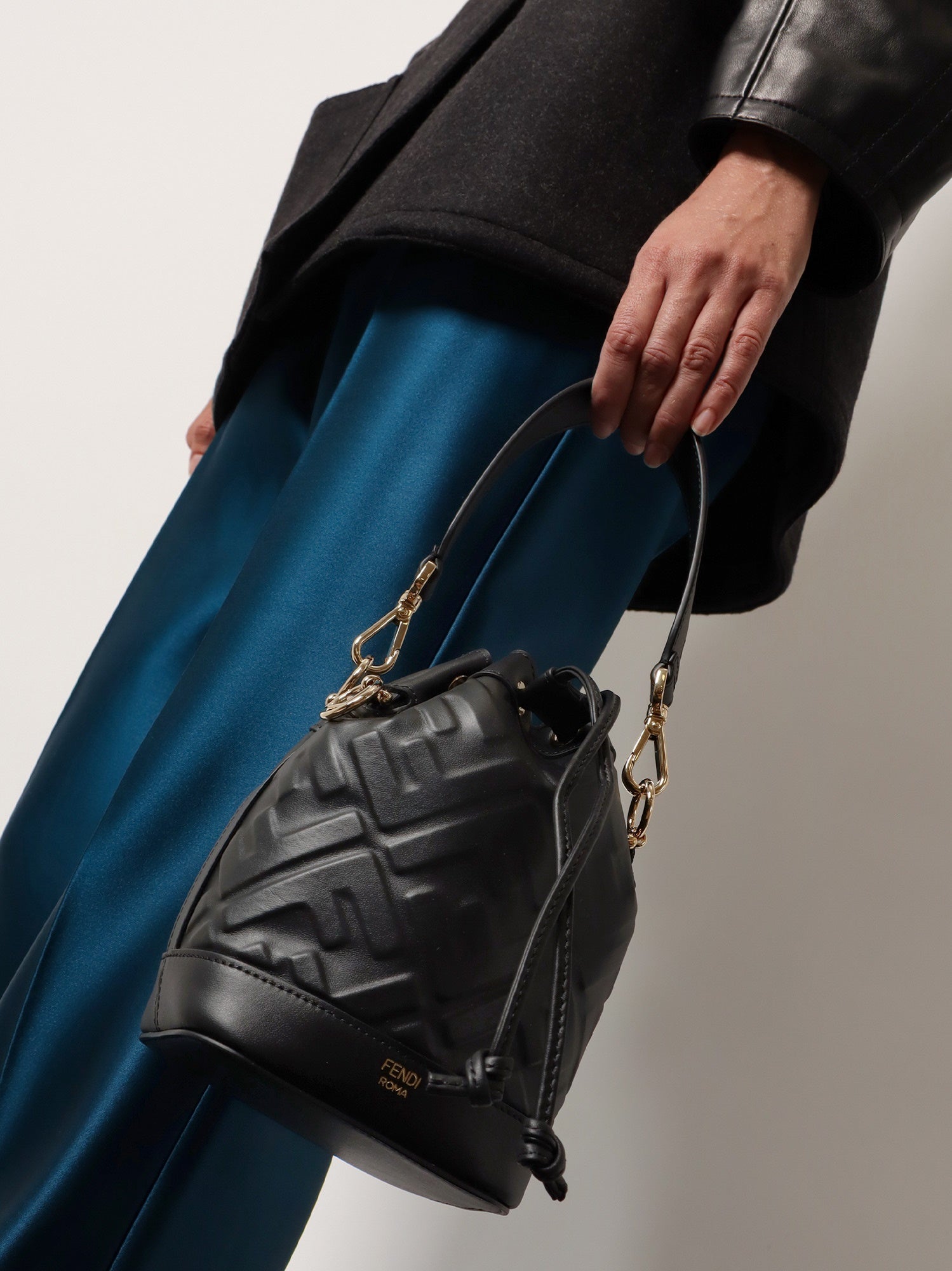 Fendi Mon Tresor Leather Bucket Bag