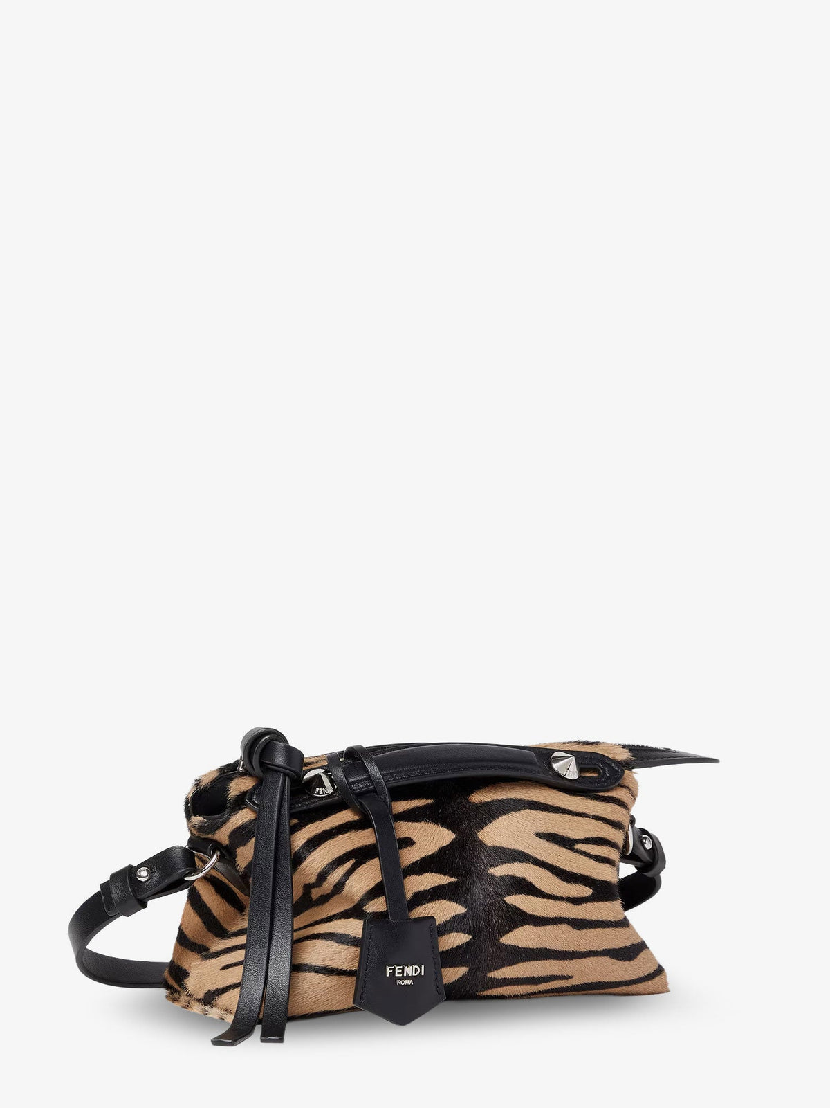 Fendi Boston Handbag With Tiger Print In Pony Skin