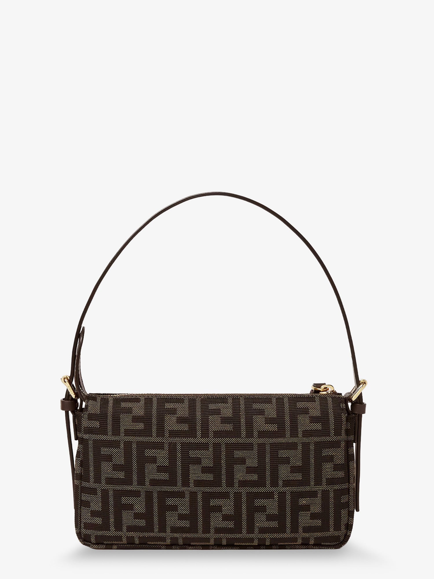 Fendi Zip Top Small Ff Zucca Fabric Shoulder Bag