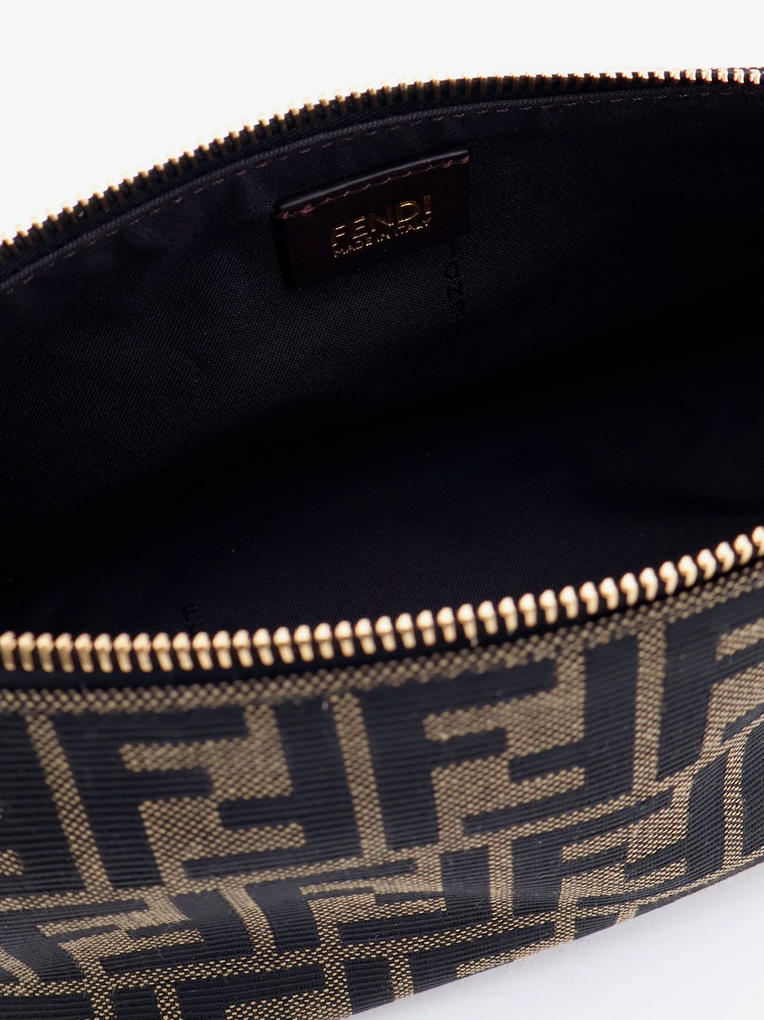 Fendi Vanity Pouch Ff Jacquard Fabric Small Handbag