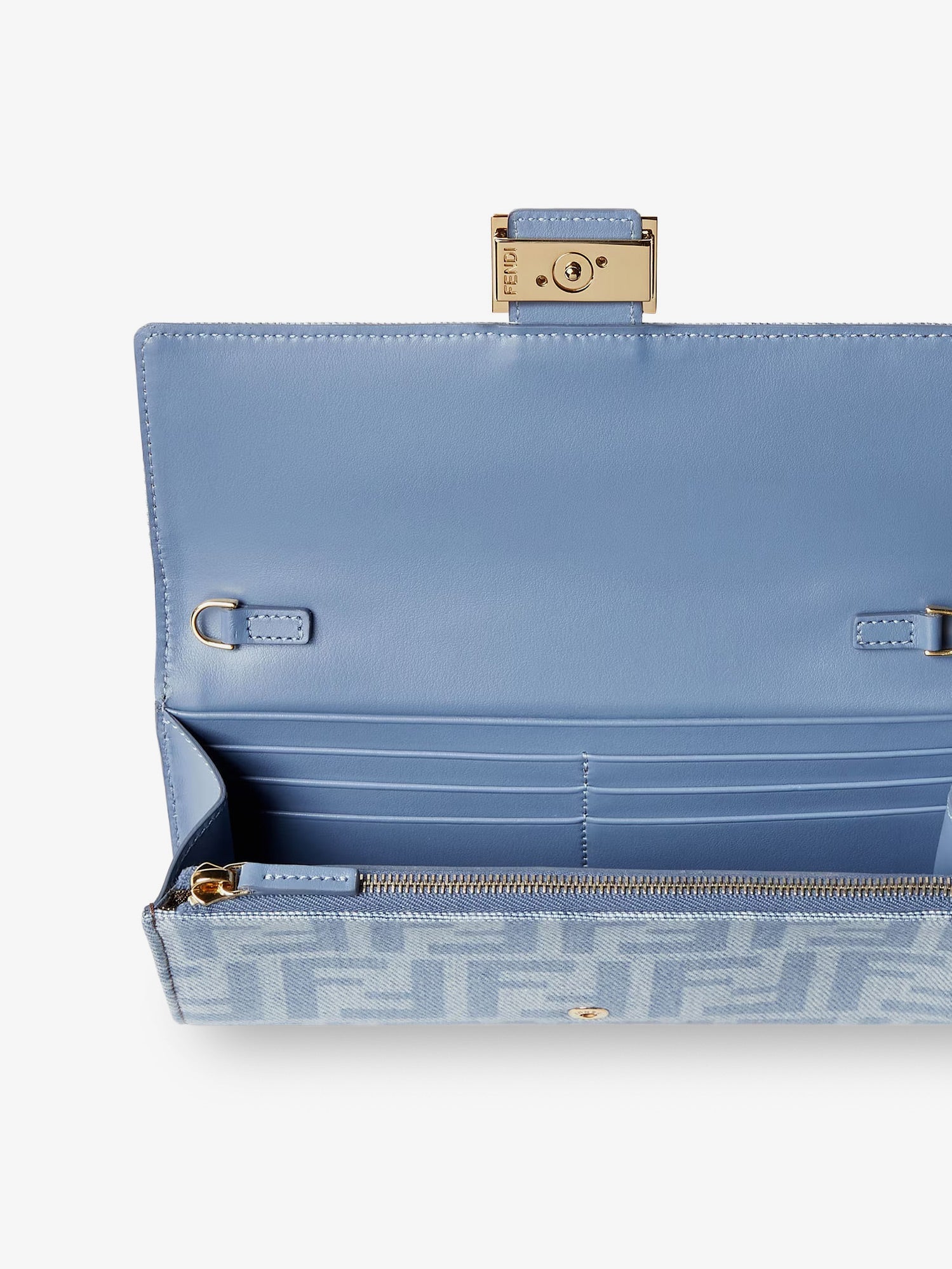 Fendi Baguette Continental Canvas Crossbody Bag With All-over Ff Motif
