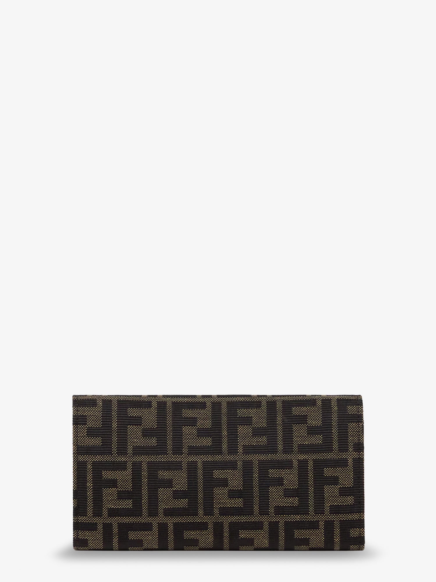 Fendi Ff Zucca Fabric Continental Wallet With Chain Tube