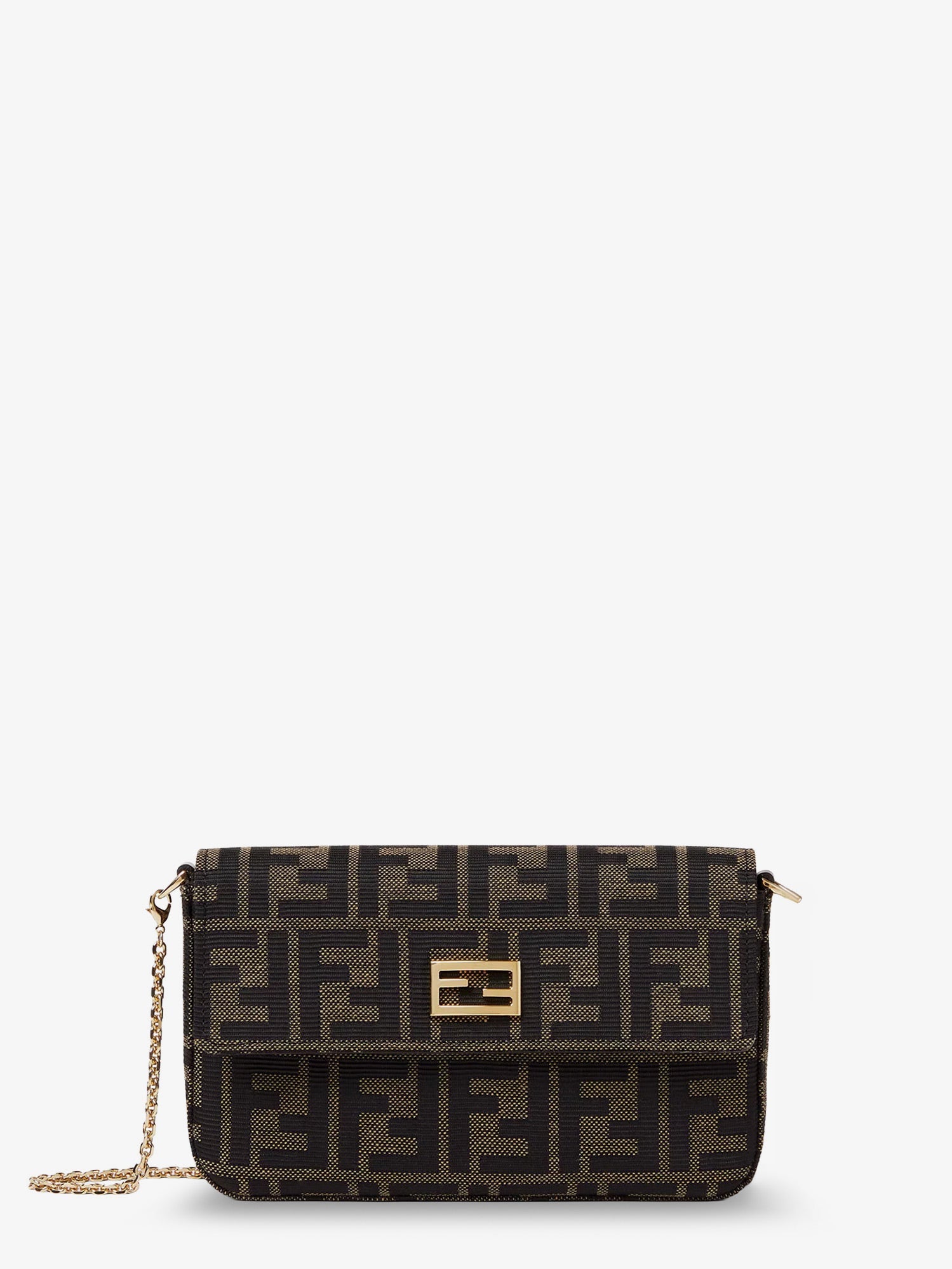 Fendi Wallet On Chain Tube Ff Zucca Fabric Crossbody Bag