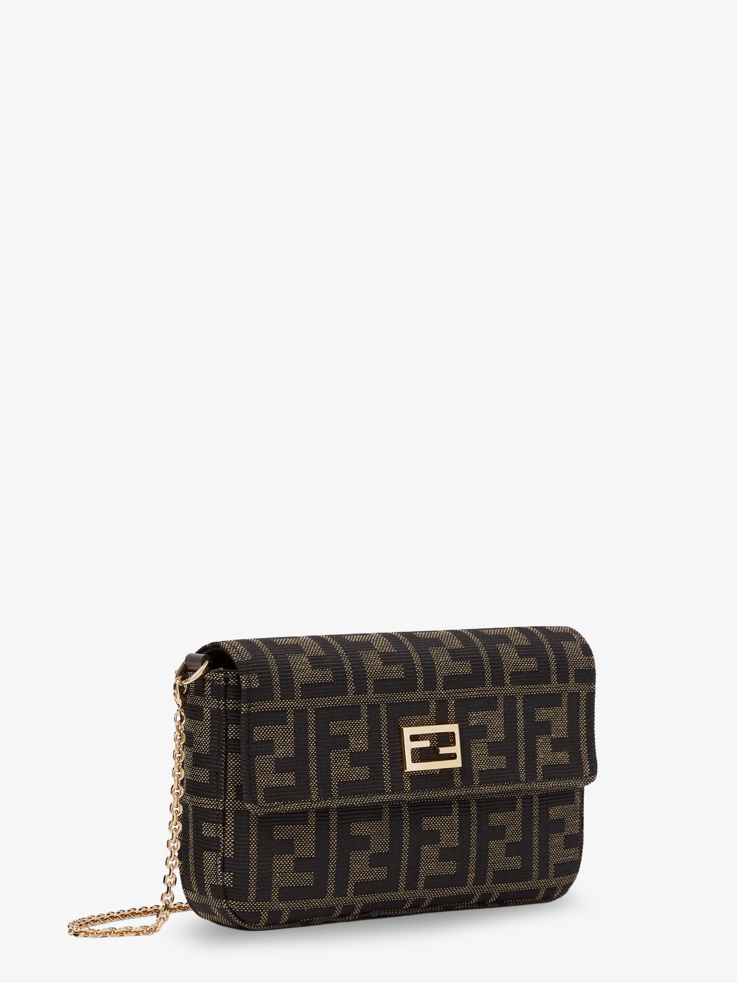 Fendi Wallet On Chain Tube Ff Zucca Fabric Crossbody Bag
