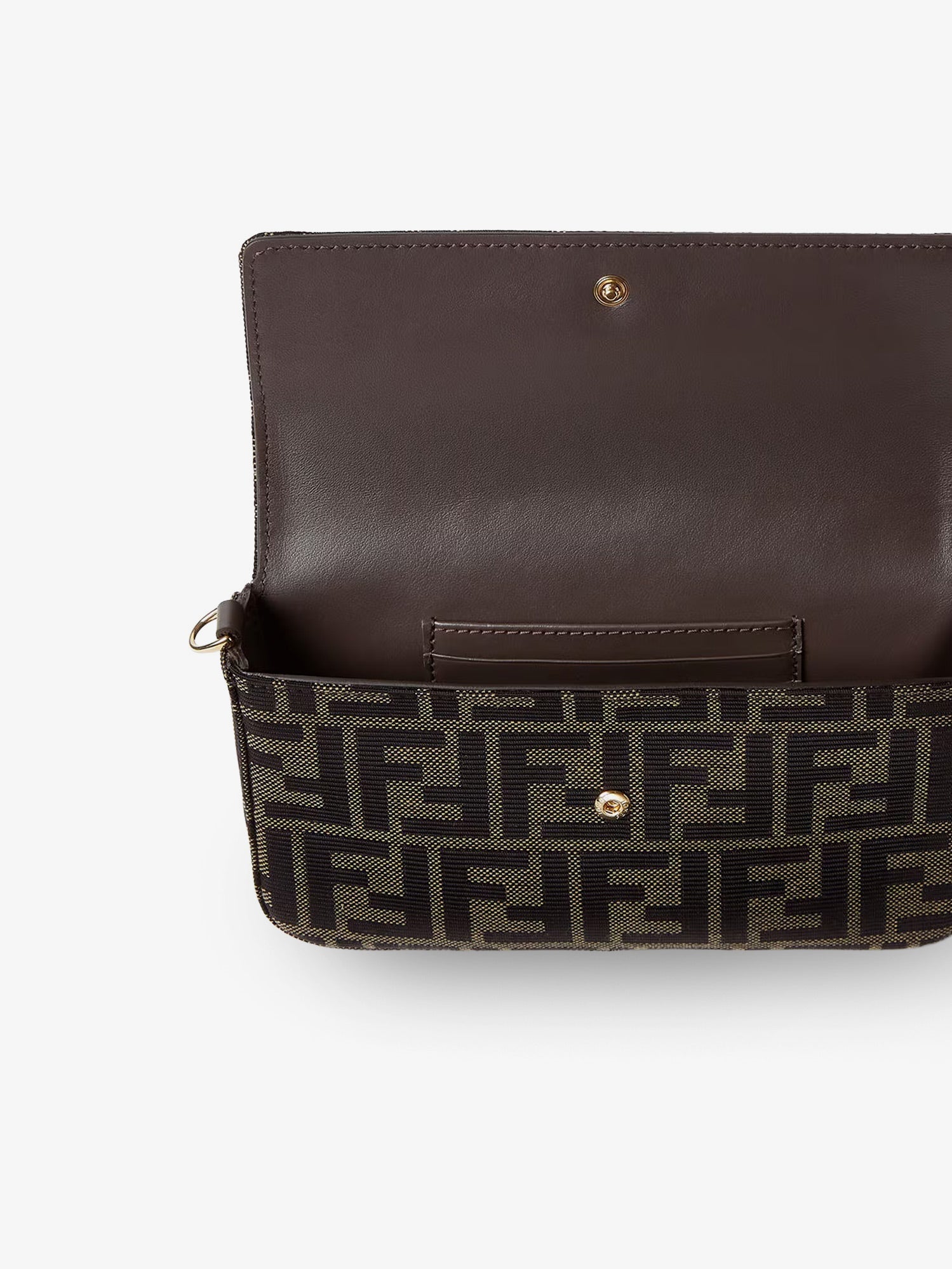 Fendi Wallet On Chain Tube Ff Zucca Fabric Crossbody Bag