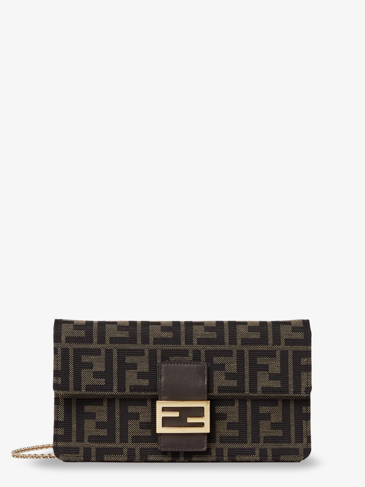 Fendi Wallet On Chain Tube Ff Zucca Fabric Crossbody Bag