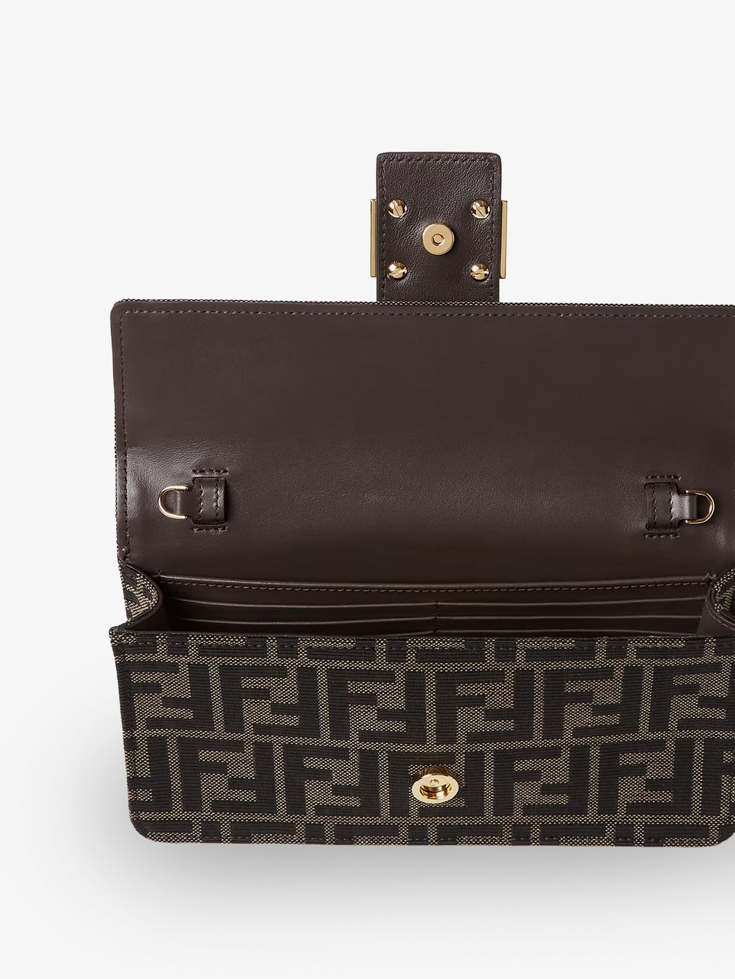 Fendi Wallet On Chain Tube Ff Zucca Fabric Crossbody Bag